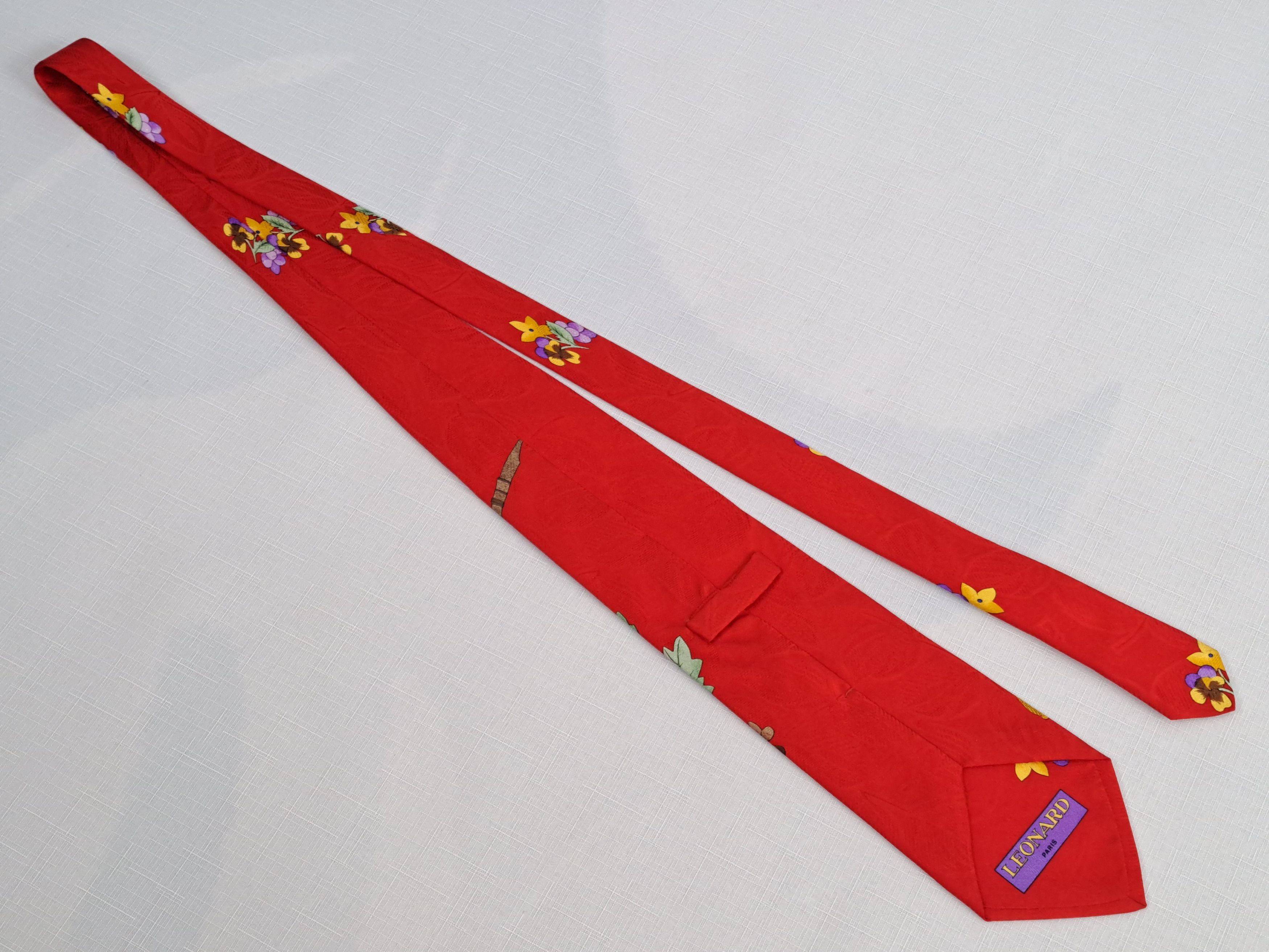 Leonard Paris × Vintage LEONARD Paris jacquard silk tie. Made in Italy. Size ONE SIZE - 5 Thumbnail