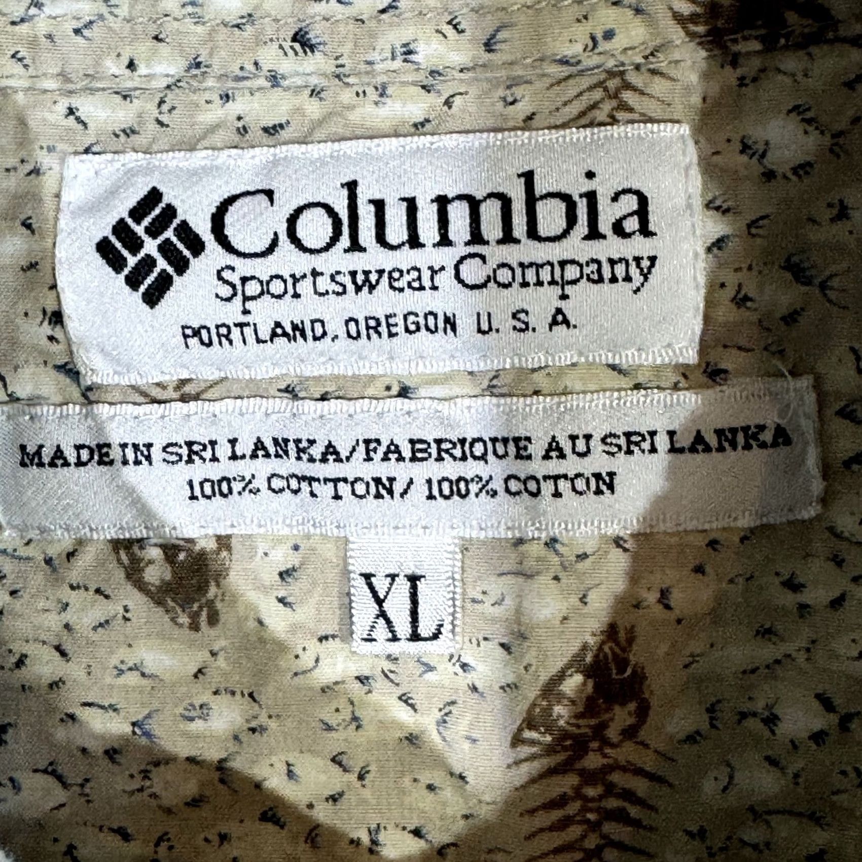 Vintage Columbia Men's XL Brown Fish Skull Print Short Sleeve Button-Down Shirt M592 Size US XL / EU 56 / 4 - 7 Thumbnail