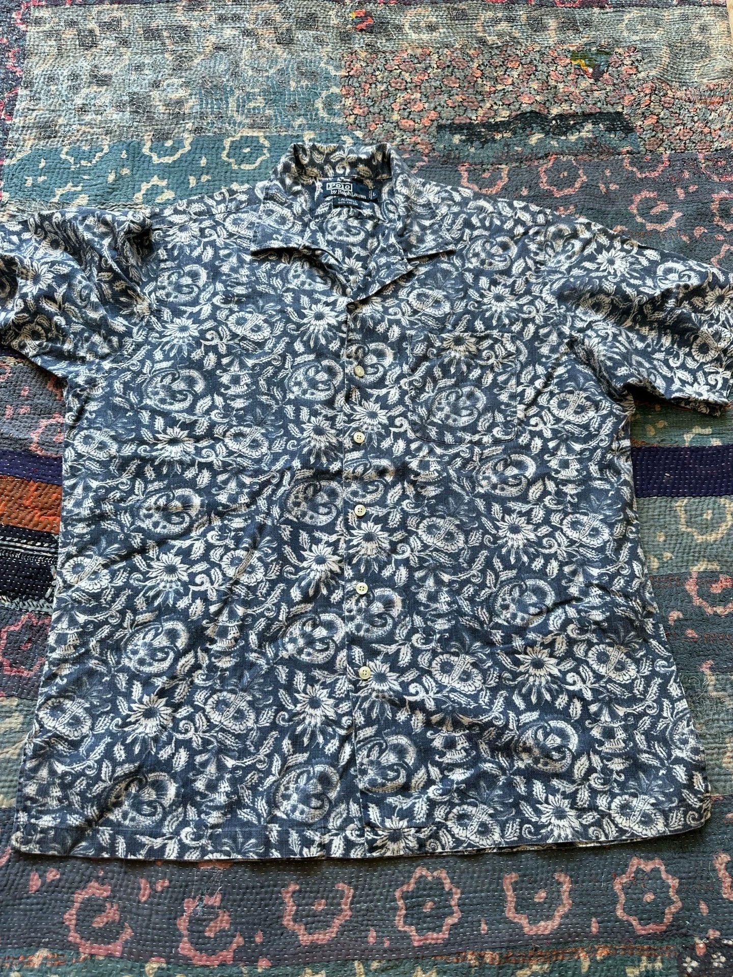 RRL Ralph Lauren RRL indigo dyed floral shirt L new Size US L / EU 52-54 / 3 - 1 Thumbnail