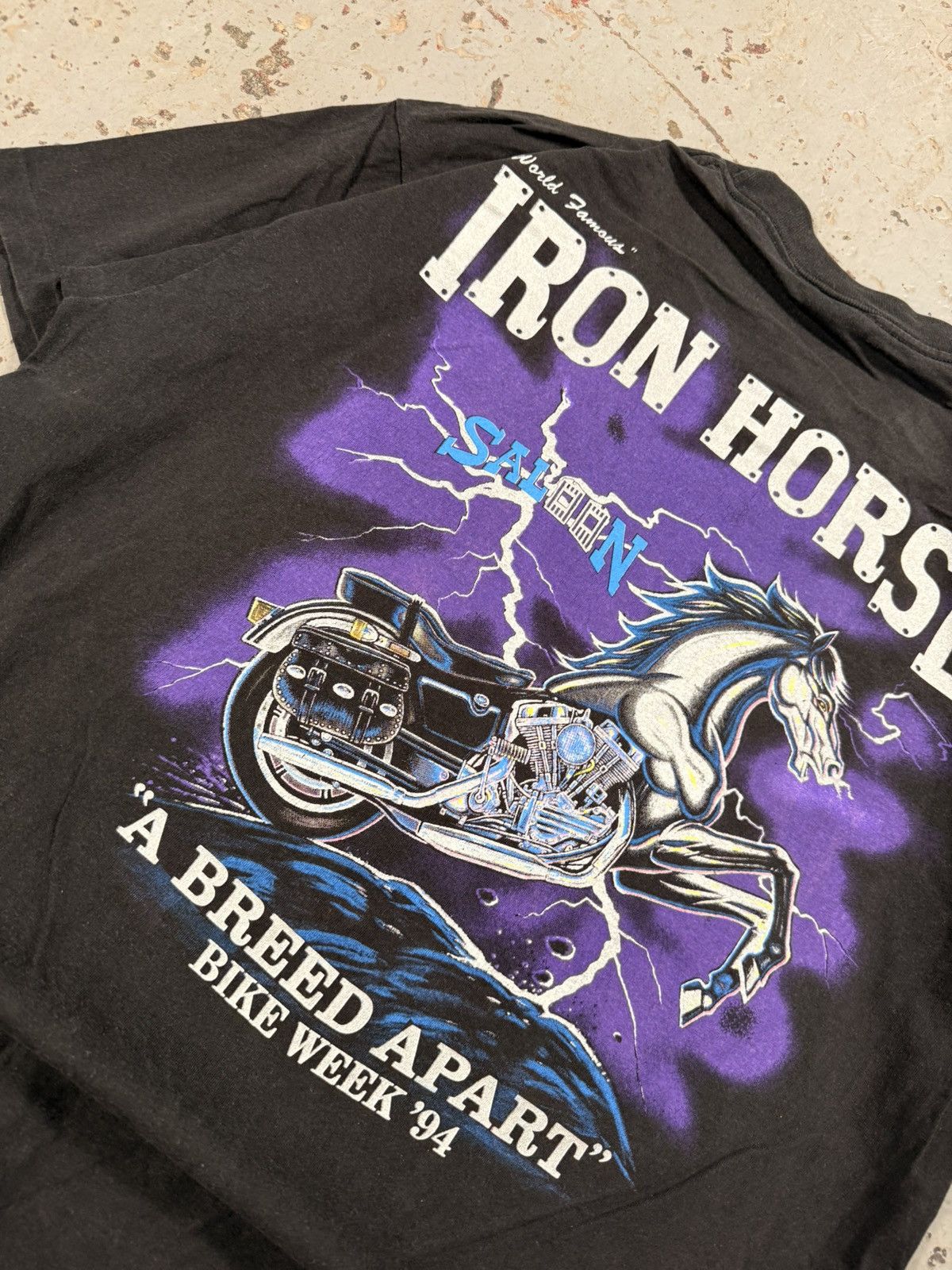 Vintage Vintage Iron Horse Biker Lightning Tee Size US XL / EU 56 / 4 - 2 Thumbnail