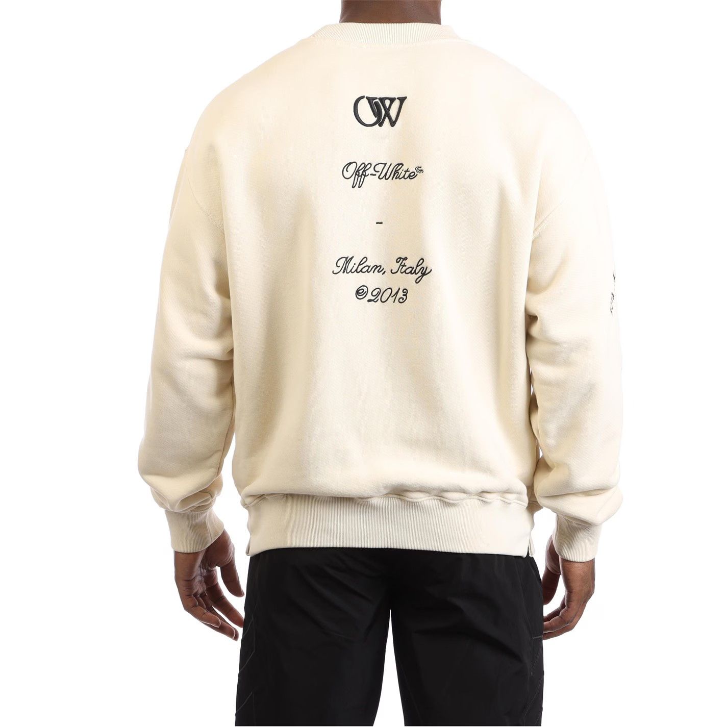 Off-White o1g2r1mq0226 23 Logo Skate Crewneck Sweatshirt In Cream Size US XS / EU 42 / 0 - 2 Thumbnail
