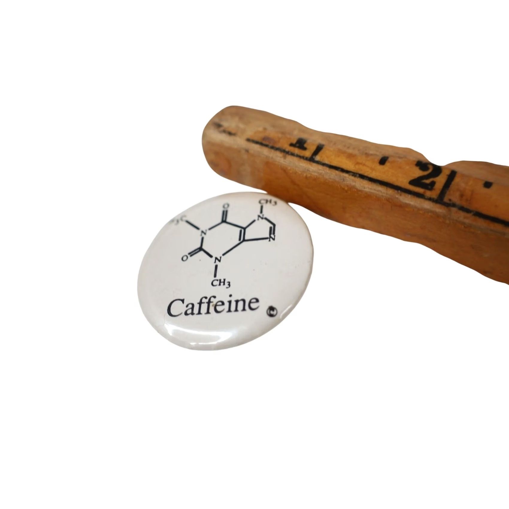Vintage VINTAGE Caffeine Molecule Pin Accessory Set White Unisex 1" Pin Mens Womens Girls Boys Size ONE SIZE - 2 Thumbnail