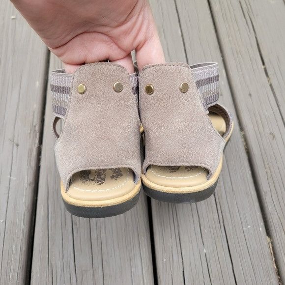 SOREL Sorel Ella Ash Taupe Suede Leather Elastic Strappy Open Toe Size US 8.5 / IT 38.5 - 5 Thumbnail