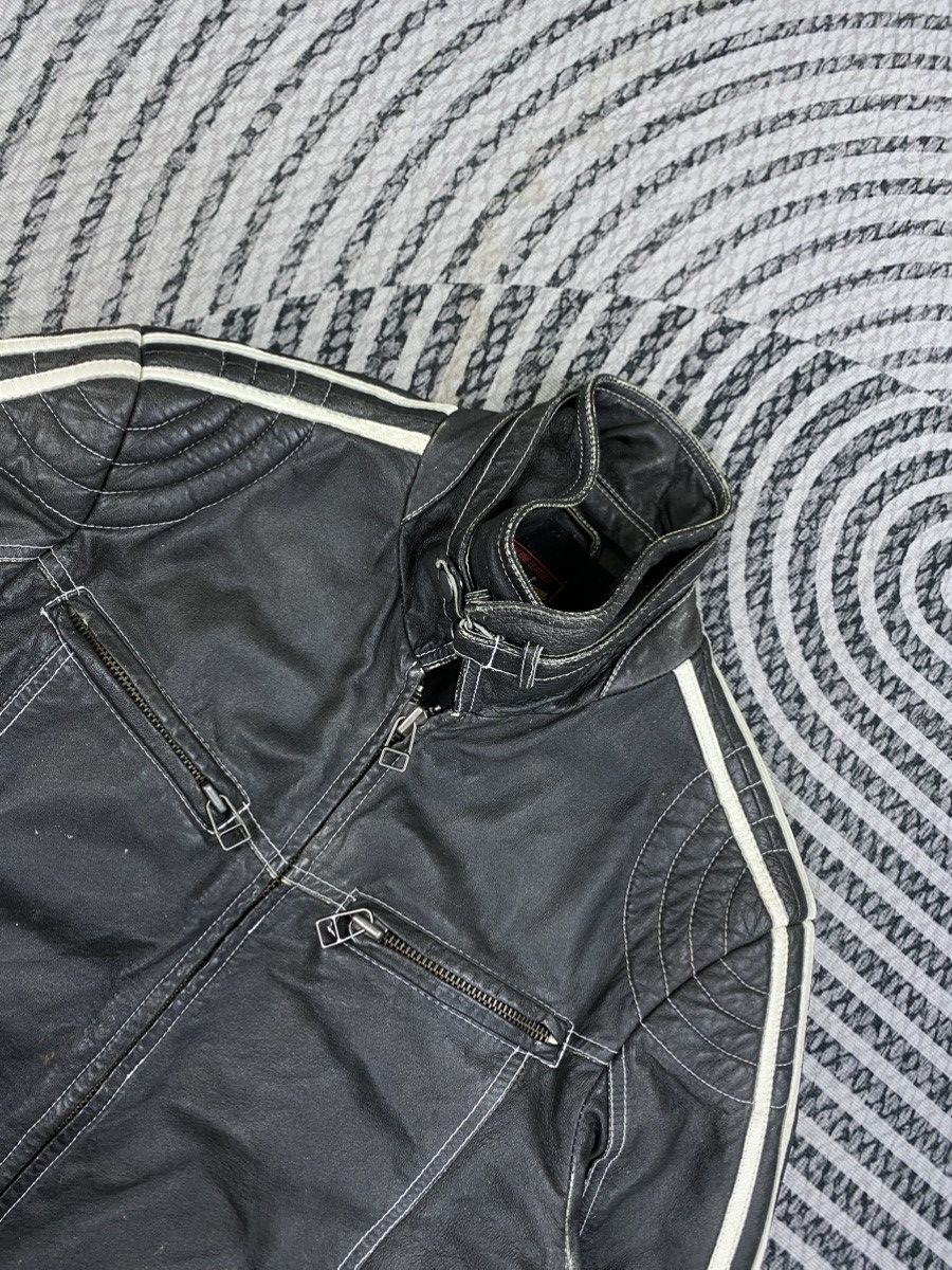 Leather 🔥Vintage Freedom White Stripe Bikers Leather Jacket Size US M / EU 48-50 / 2 - 9 Thumbnail
