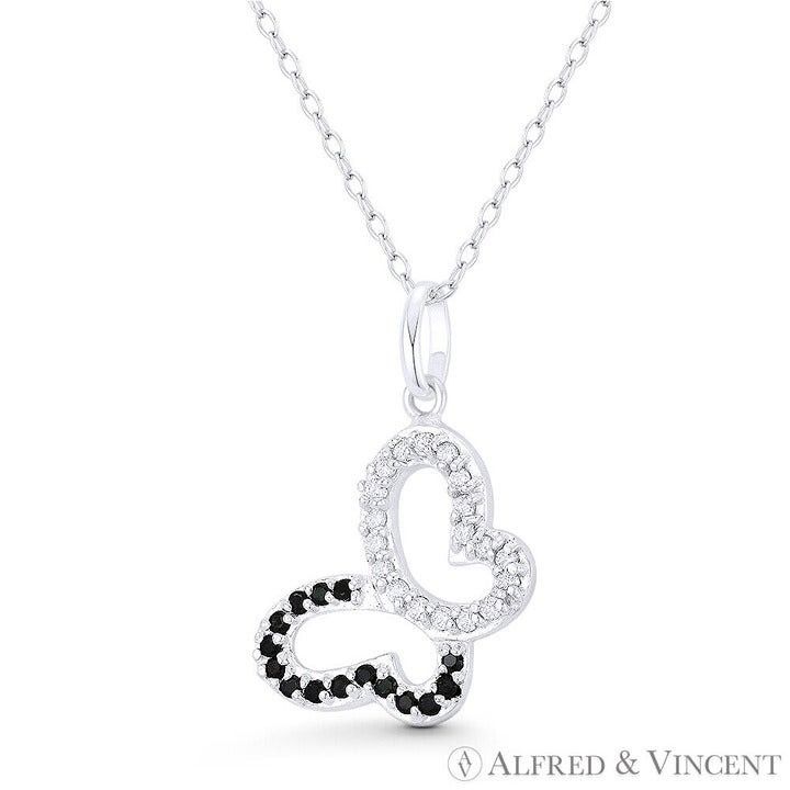 Other Butterfly Insect CZ Crystal Charm Sterling Silver Pendant Size ONE SIZE - 1 Preview