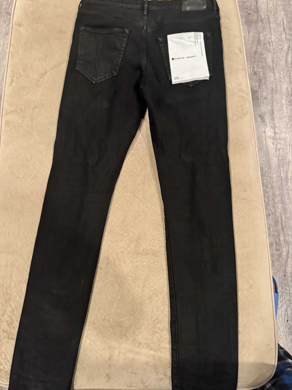 Purple Brand Men’s P001 Black Resin Skinny jeans Size US 32 / EU 48 - 4 Thumbnail