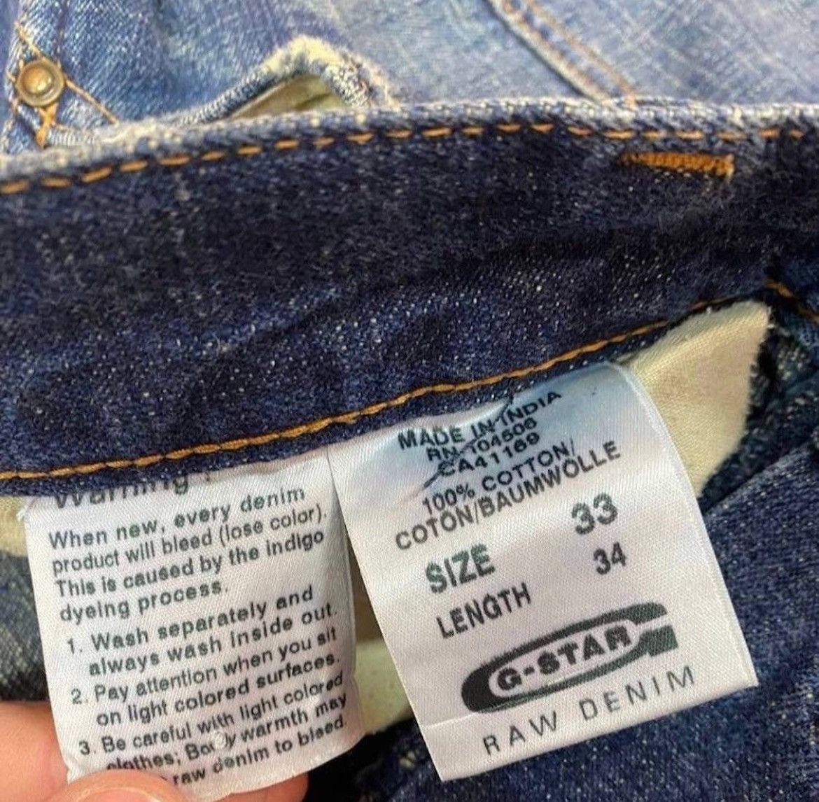 G-Star Vintage G Star Raw Biker Knee Jeans Size US 33 - 4 Thumbnail