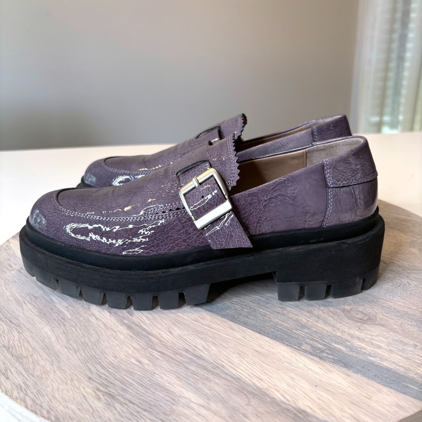 Free People Free People Mackensie MJ Loafer Purple Patent Leather Sz 7.5 Size US 7.5 / IT 37.5 - 2 Thumbnail