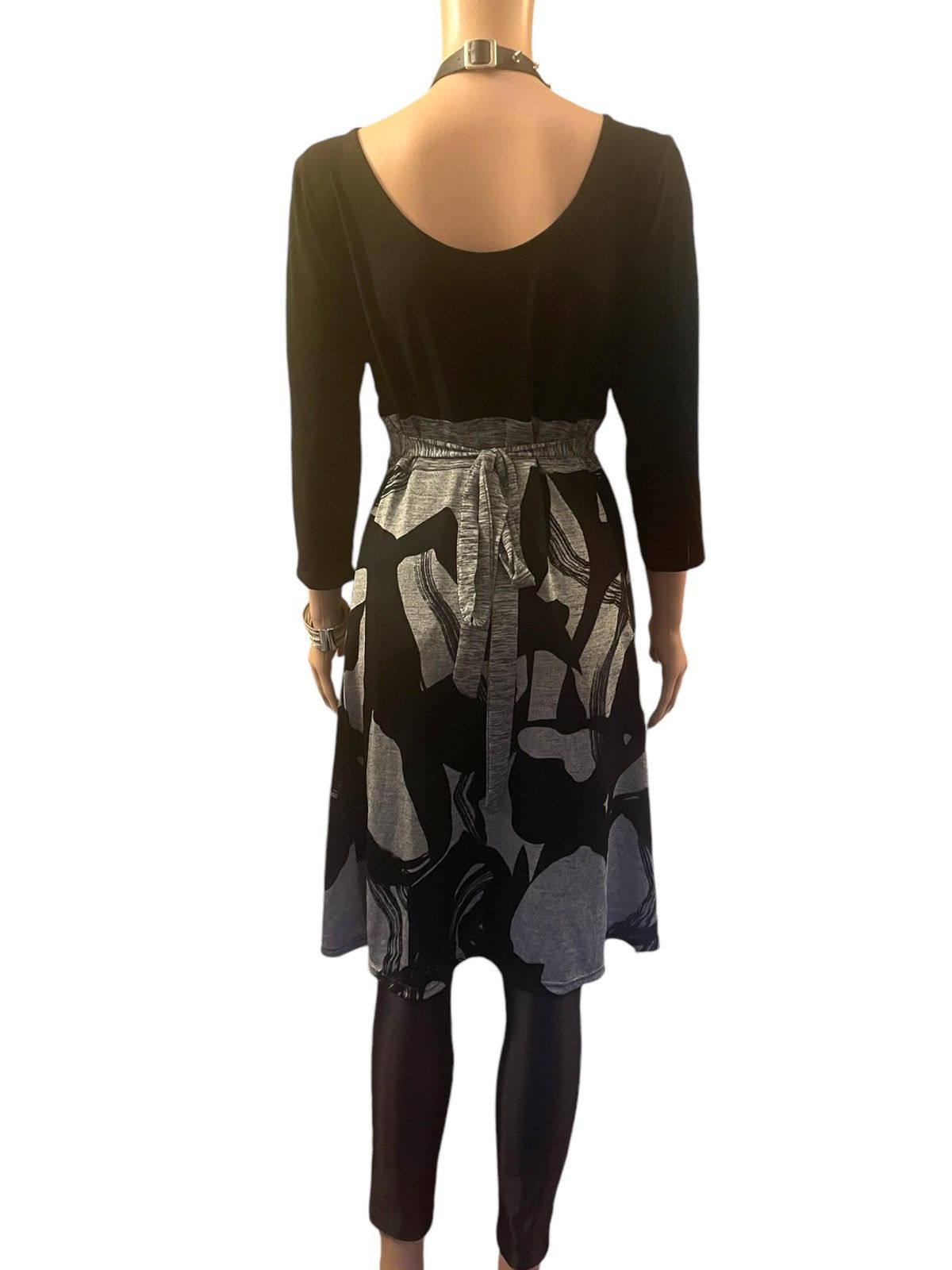 Vintage Vintage Black Dress Vintage 90s Grey black abstract print M Size M / US 6-8 / IT 42-44 - 5 Thumbnail
