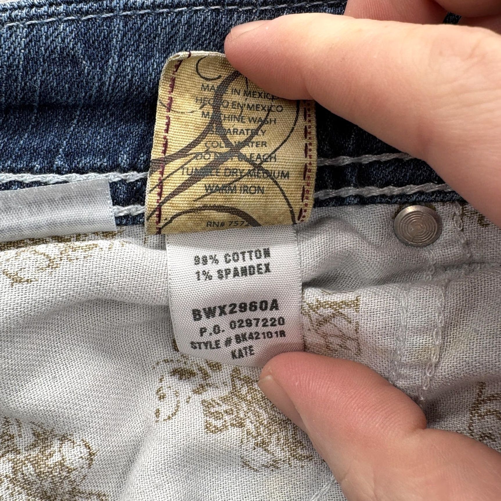 BKE VINTAGE Buckle BKE Kate Bootcut Jeans Womens 28x31.5 Blue Low Rise Stretch Grunge Y2K Size 28" / US 6 / IT 42 - 7 Thumbnail