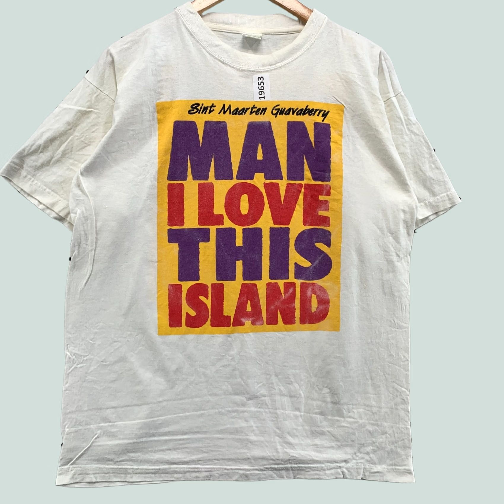 Paradise VINTAGE Sint Maarteen Shirt White I Love This Island Adult Medium Short Sleeve Mens Size US M / EU 48-50 / 2 - 1 Thumbnail