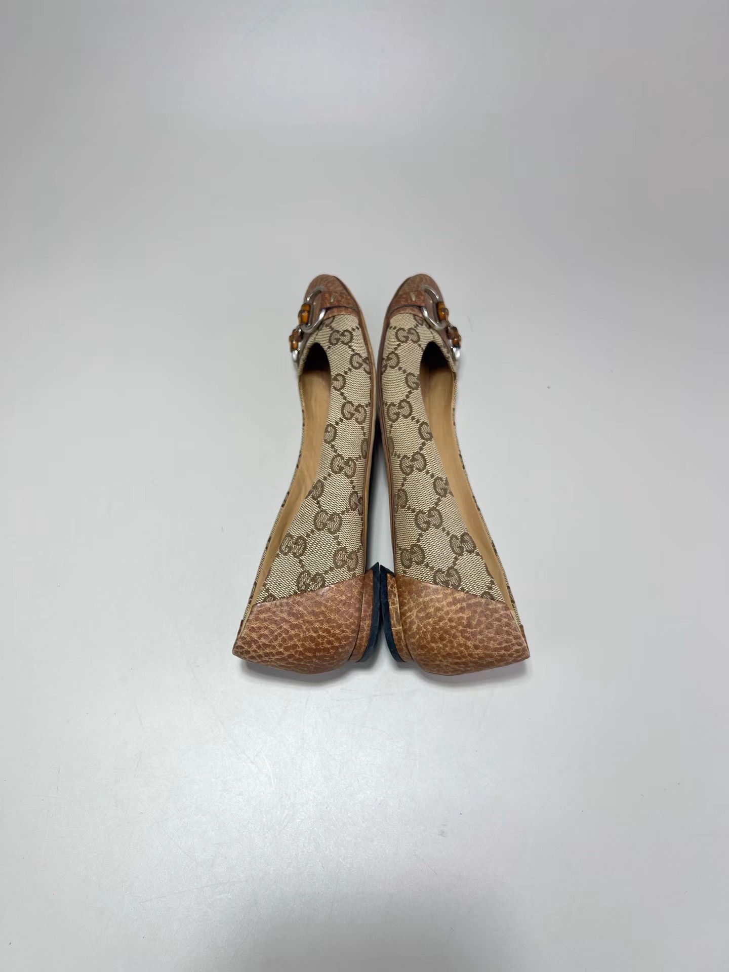 Gucci GUCCI Brown GG Monogram Horsebit Flats Size US 7 / IT 37 - 4 Thumbnail