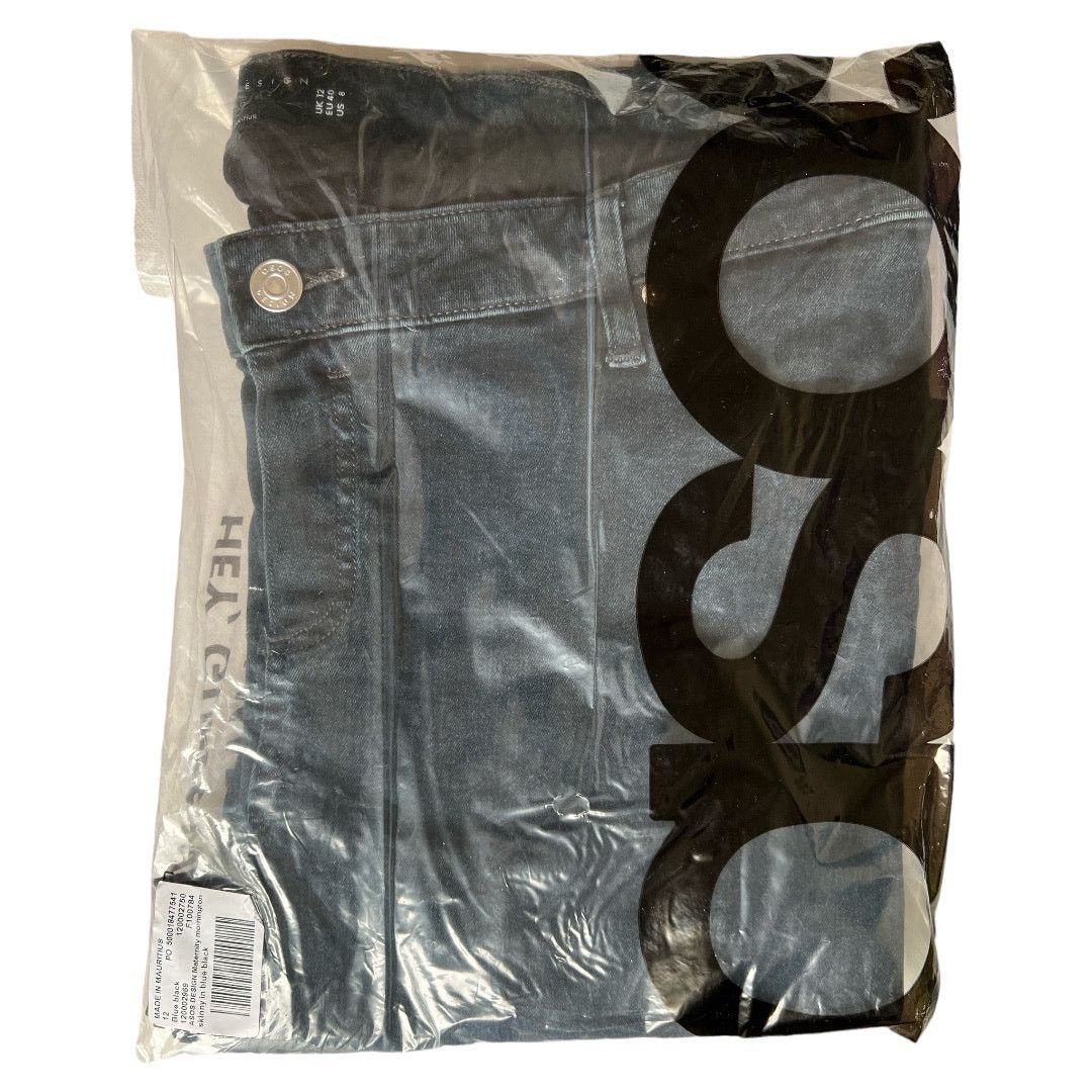 Asos Asos Design Blue Black Maternity Ultimate Skinny Jeans, US8 Size 30" / US 8 / IT 44 - 6 Thumbnail