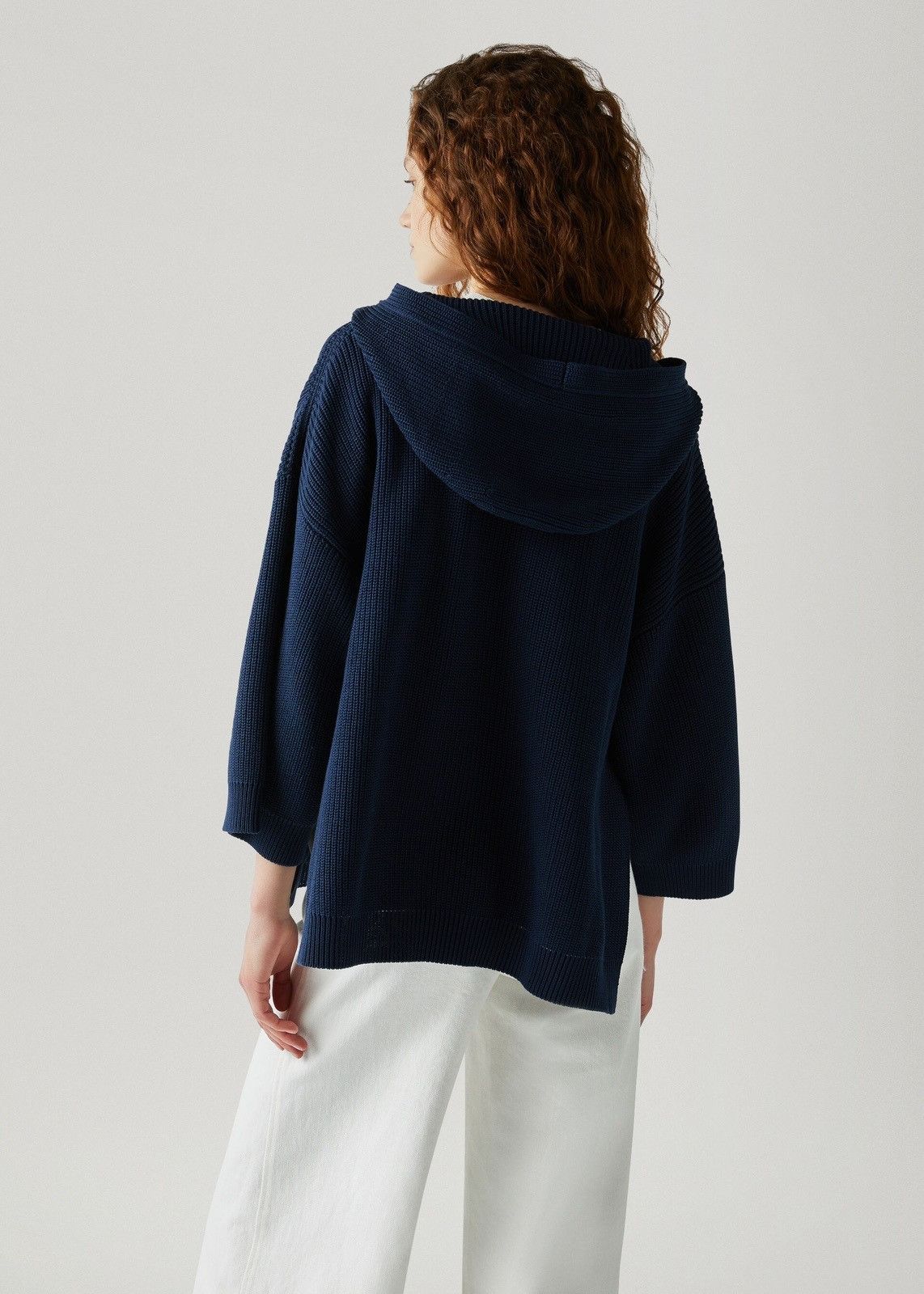 Loro Piana o1srvl11e0825 FAM7803 Hooded Tunic Sweater in Navy Blue Size L / US 10 / IT 46 - 5 Thumbnail