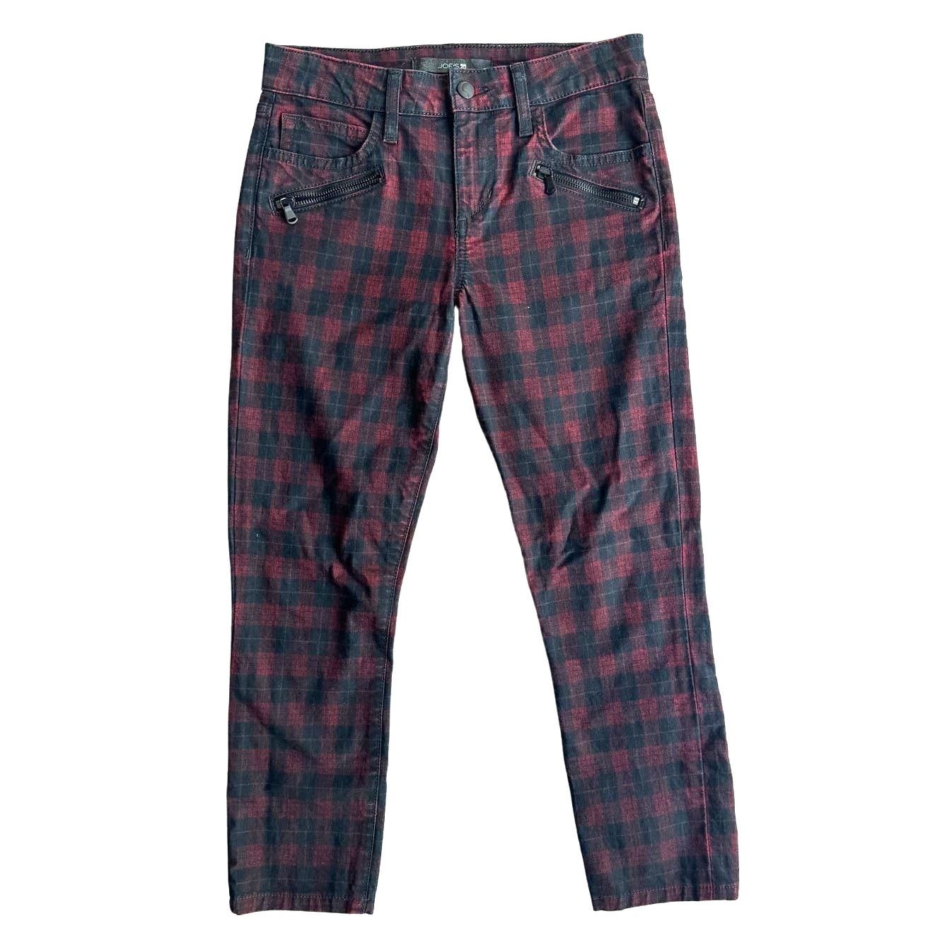 Joe's Joe's Jeans Coated Plaid Check, Skinny Ankle Denim Red/Black Size 25" / US 0 / IT 36 - 1 Thumbnail