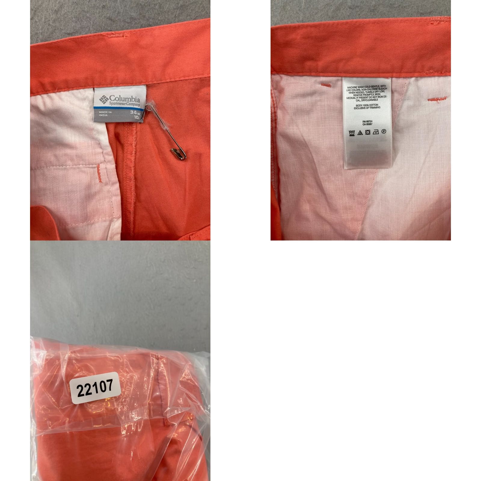 Vintage Columbia Mens Shorts 34 Orange Outdoor Cargo Pocket Chino Size US 34 / EU 50 - 8 Thumbnail
