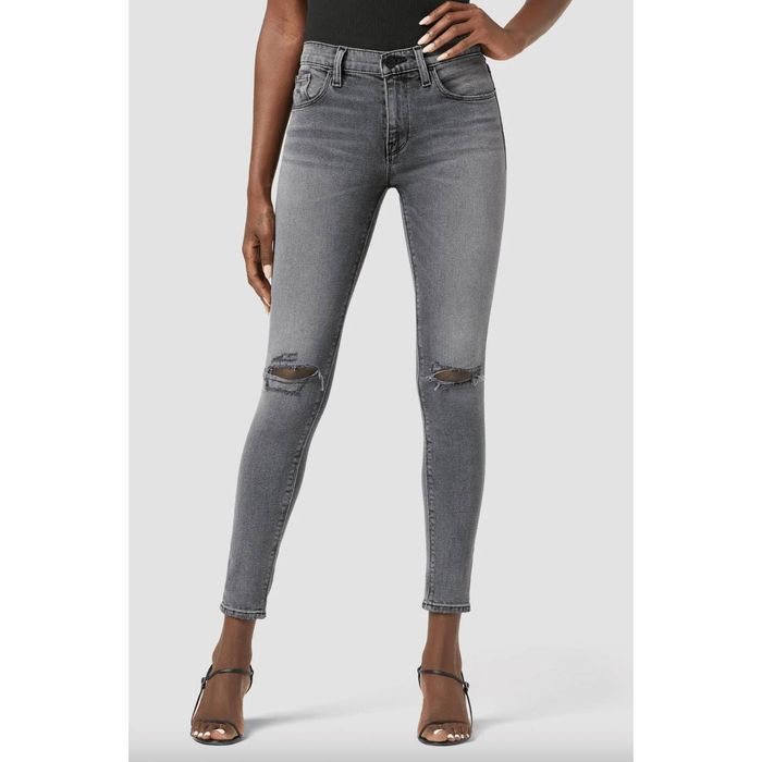 Jean Hudson Super Skinny Crop Distressed Vert Armée - Taille 27, Occasion Très Bon état