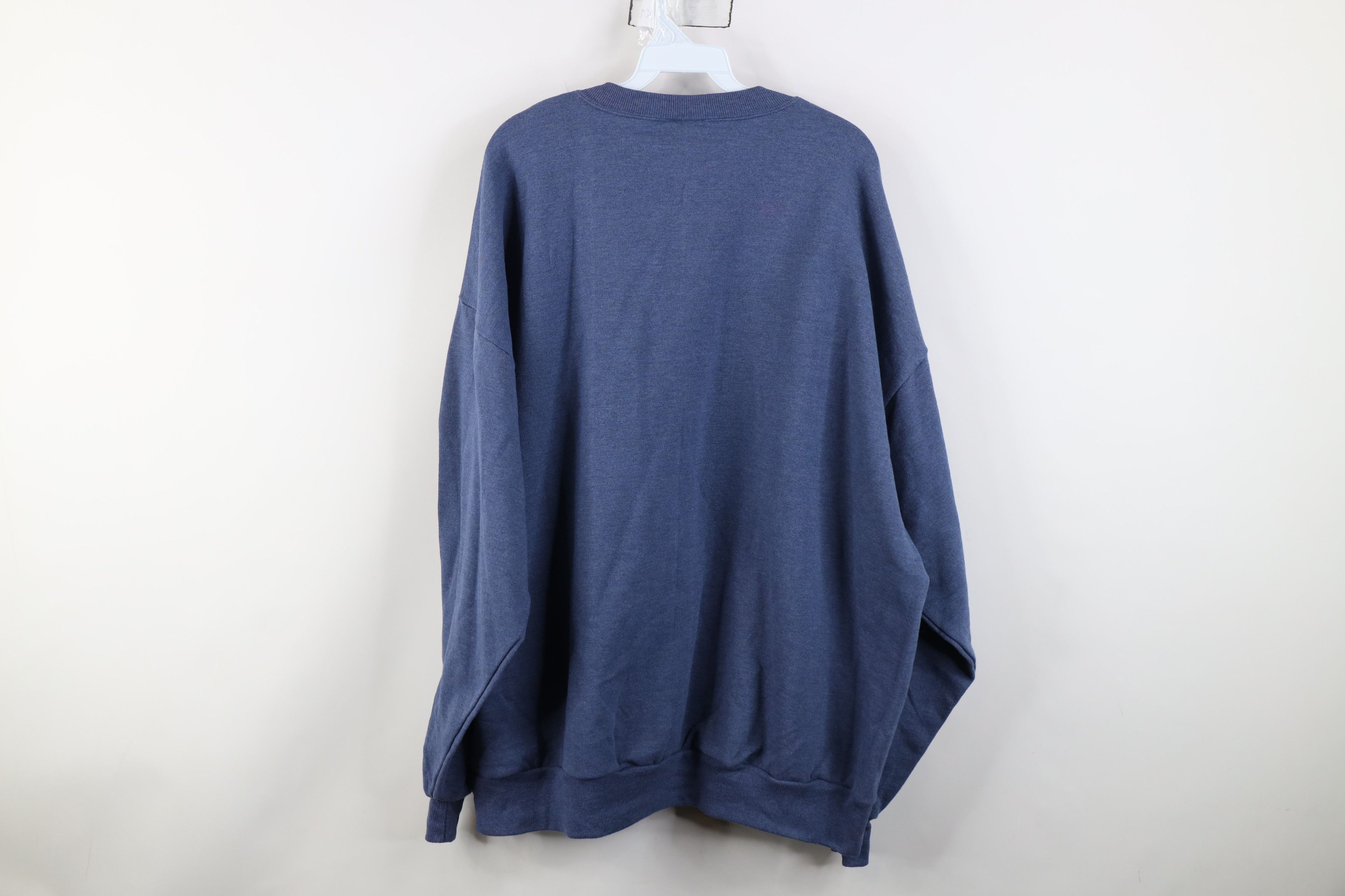Vintage Vintage 90s Y2K Streetwear Blank Crewneck Sweatshirt Blue Size US XXL / EU 58 / 5 - 9 Thumbnail
