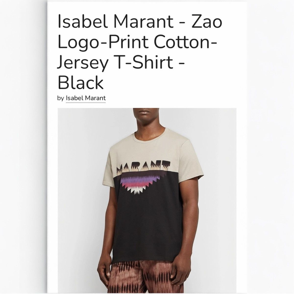 Isabel Marant Isabel Marant Zao Logo Print T-Shirt Gray/Black Size Large Size US L / EU 52-54 / 3 - 9 Thumbnail