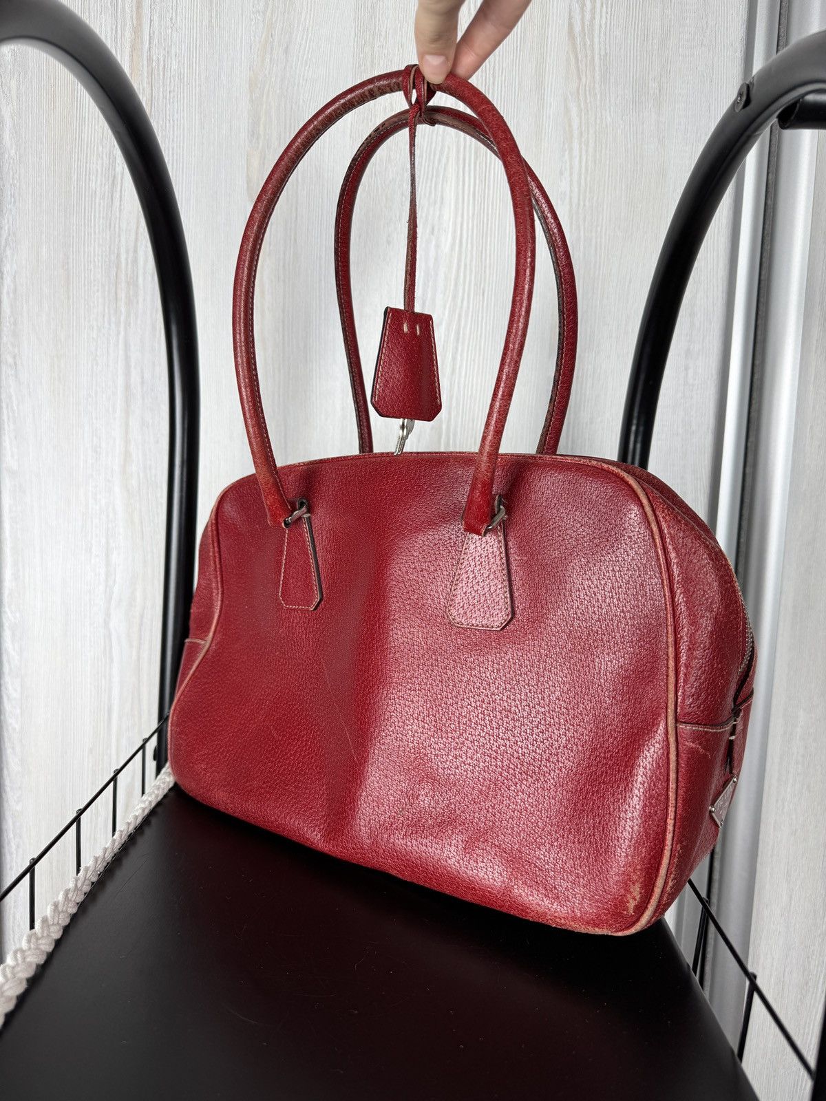 Prada Prada Saffiano Red leather handbag Size ONE SIZE - 4 Thumbnail