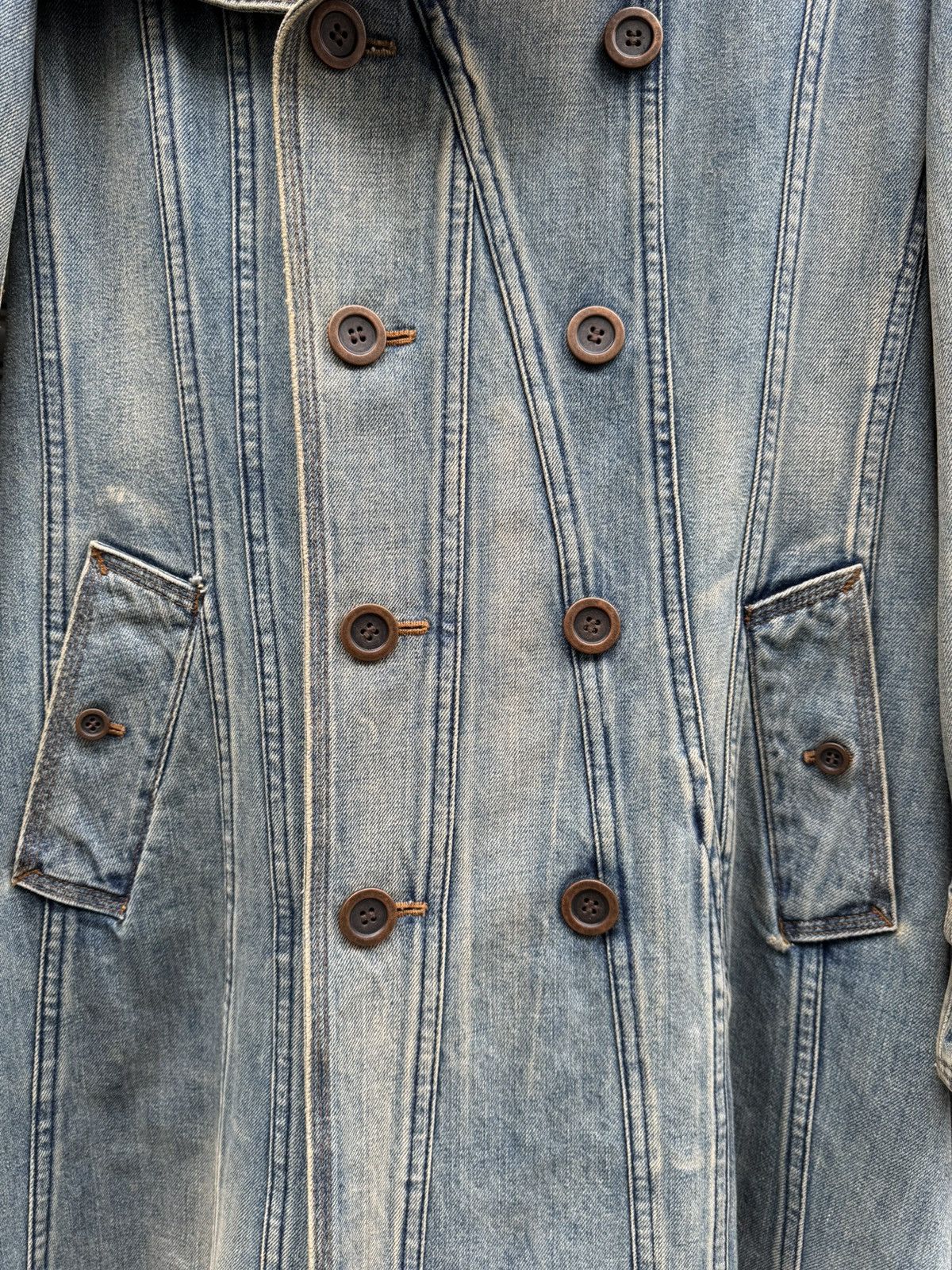 Junya Watanabe Junya Watanabe SS02 Stonewash Military Denim Coat Size US S / EU 44-46 / 1 - 4 Thumbnail