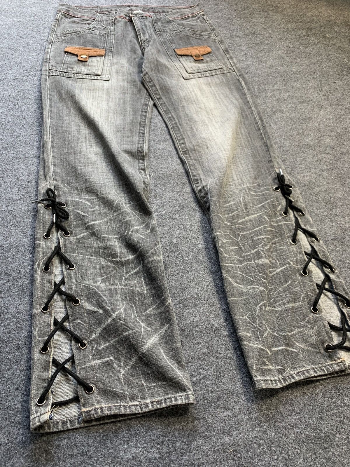 If Six Was Nine × Japanese Brand × Le Grande Bleu (L.G.B.) Lace up solberry pant vkei style japanese brand Size US 32 / EU 48 - 6 Thumbnail
