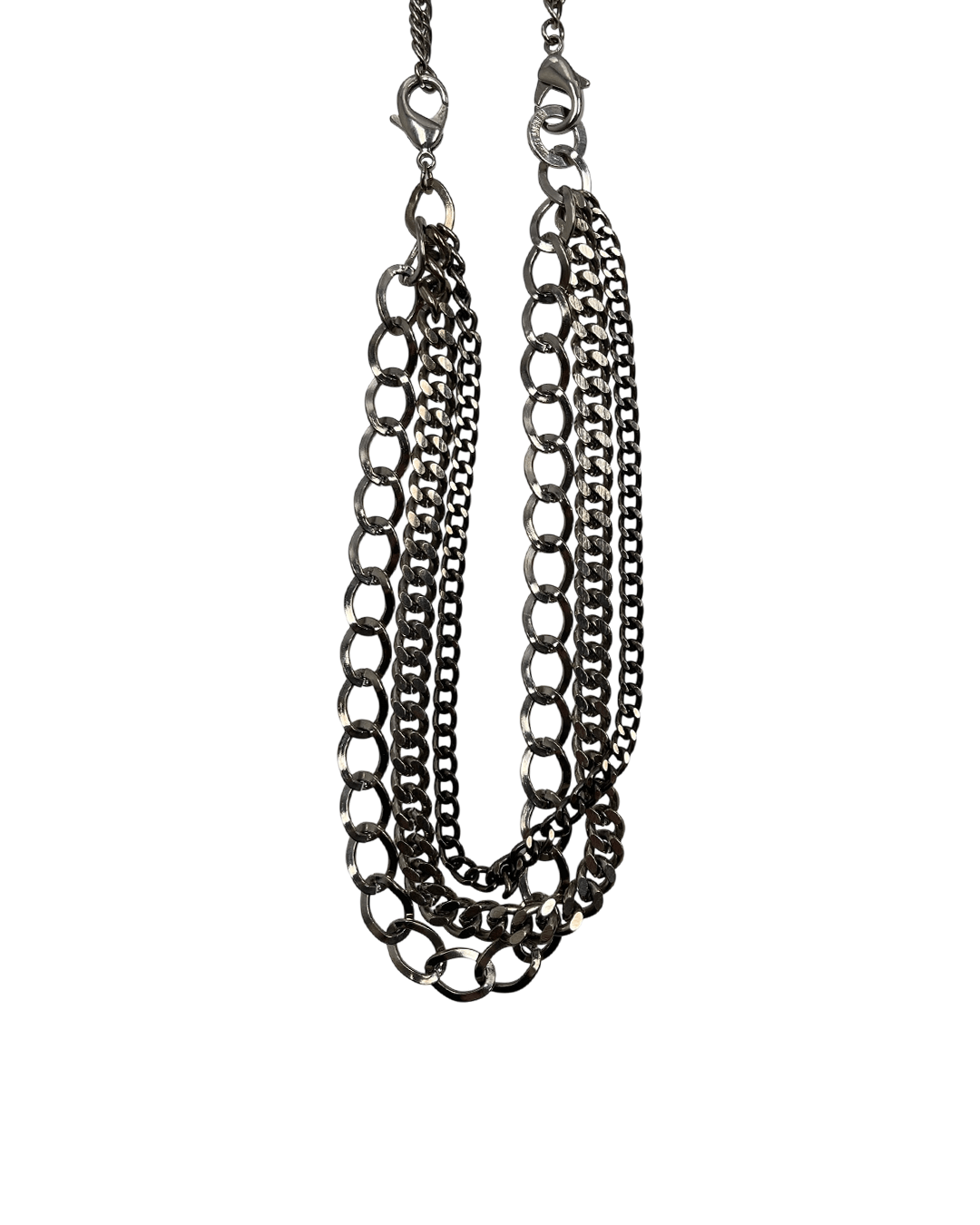 Helmut Lang Helmut Lang 3-Chain Necklace with Denim Pouch Size ONE SIZE - 8 Thumbnail
