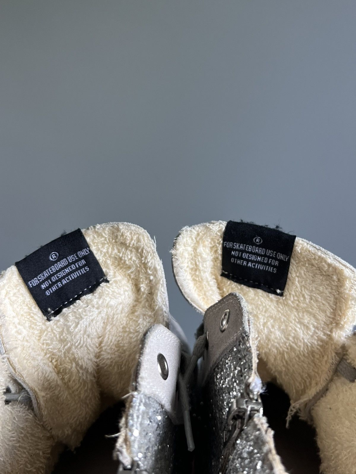 Golden Goose Golden Goose Superstar Glitter Silver High-Top Sneakers Size US 12.5 / EU 45-46 - 14 Thumbnail
