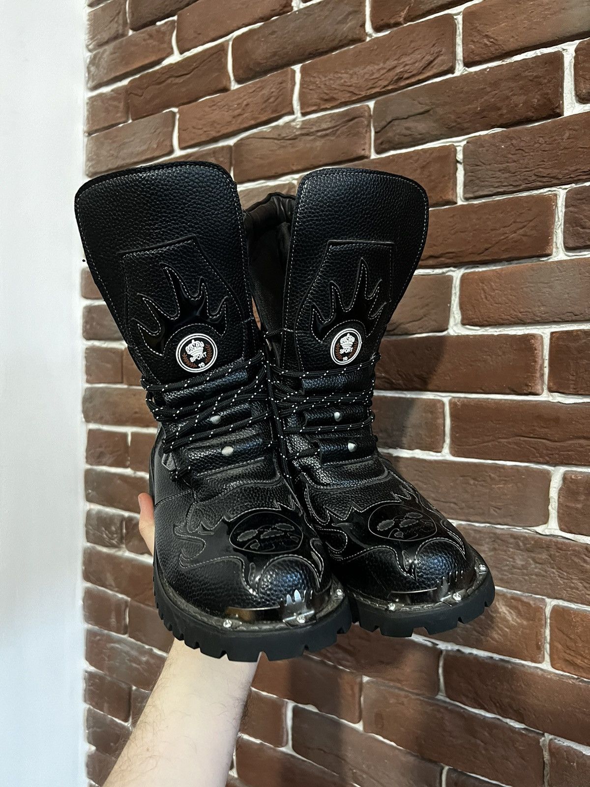 Seditionaries Rare Avant Garde High Top Platform Flames Boots Grail Goth Size US 10.5 / EU 43-44 - 3 Thumbnail