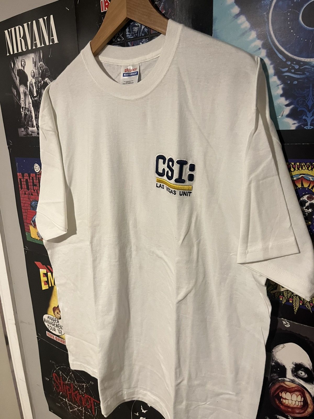 Hanes Y2K CSI Las Vegas Unit TV Promotional Embroidered tee shirt Size US XL / EU 56 / 4 - 2 Thumbnail
