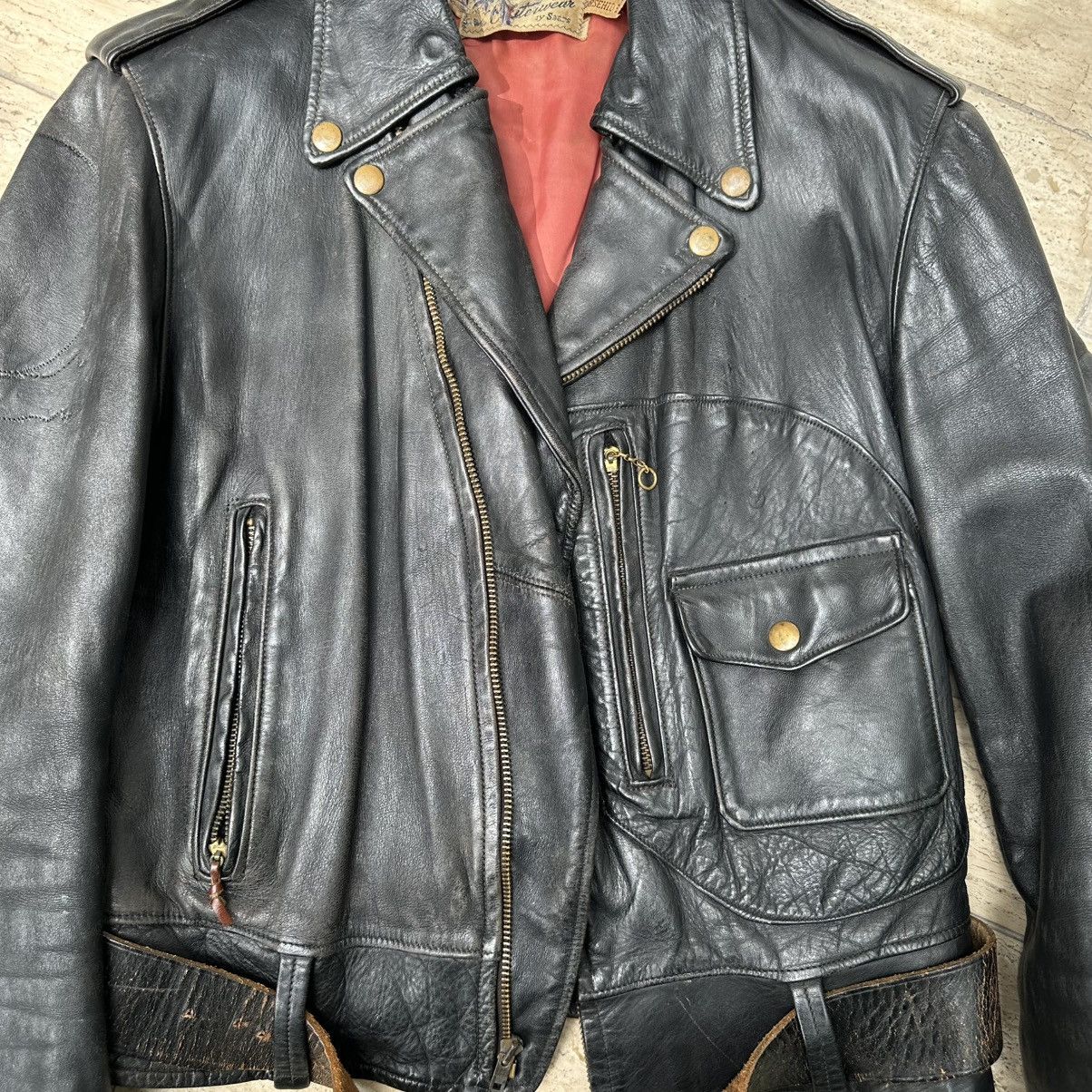 Buco Original Vintage 50s Hercules D Pocket Motorcycle Horsehide Size US M / EU 48-50 / 2 - 2 Thumbnail