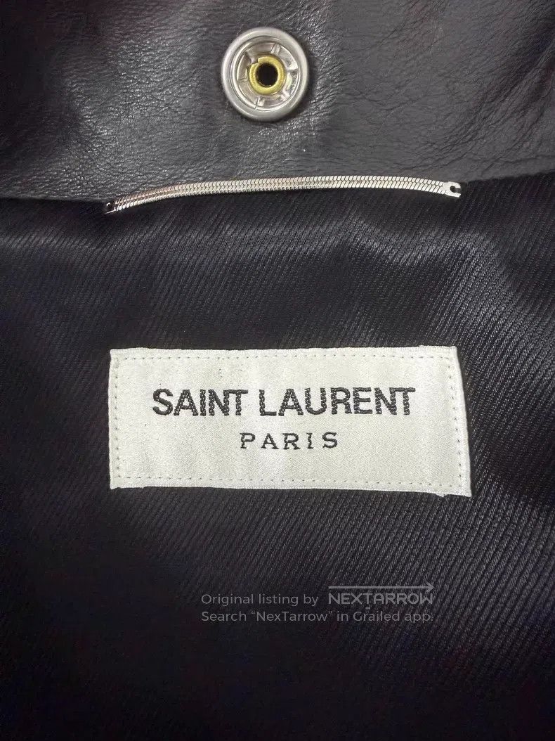 Saint Laurent Paris Saint Laurent Paris Black Leather Biker Jacket i Size US L / EU 52-54 / 3 - 4 Thumbnail