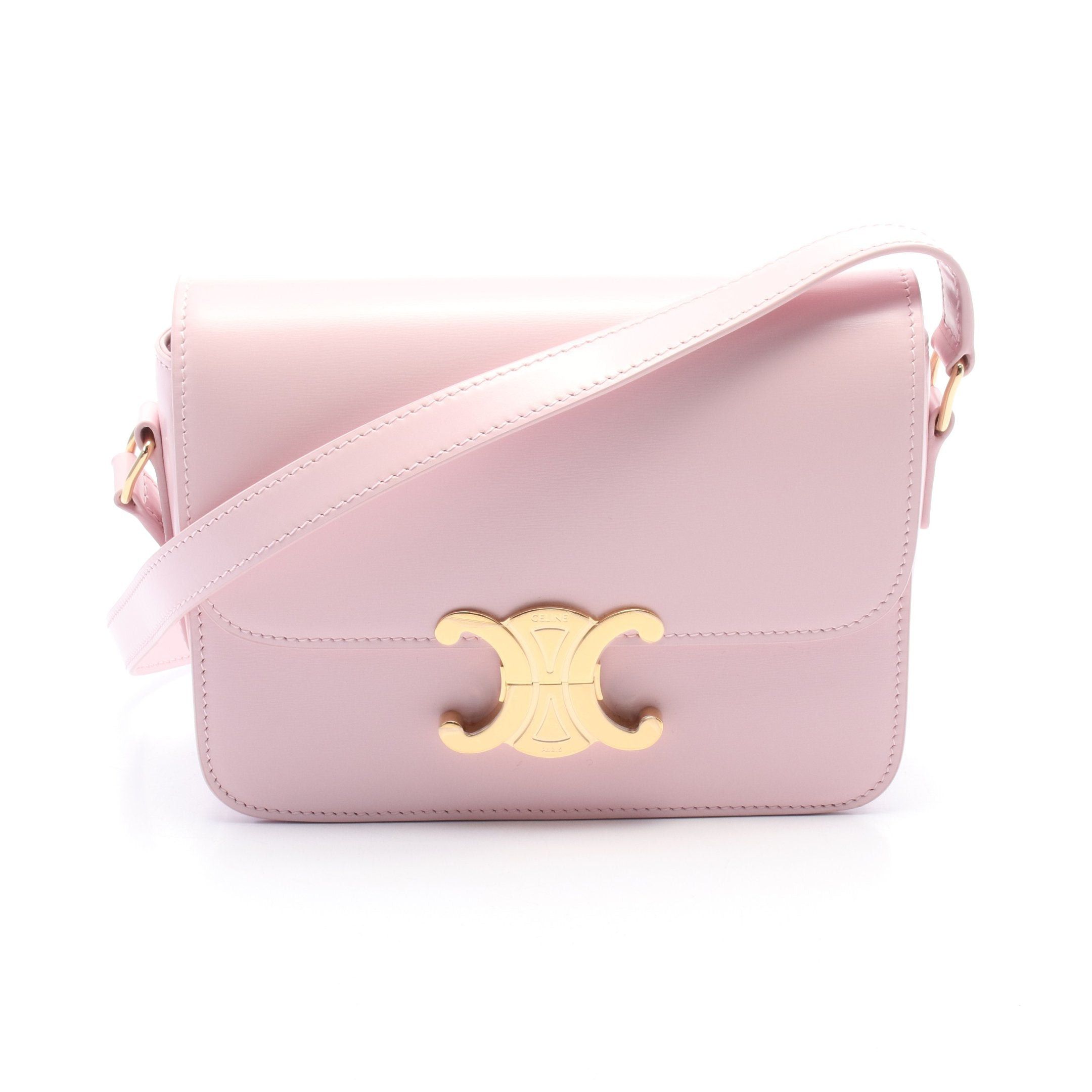 Celine Celine Teen Triomphe Bag Shoulder Leather Pink Size ONE SIZE - 1 Thumbnail