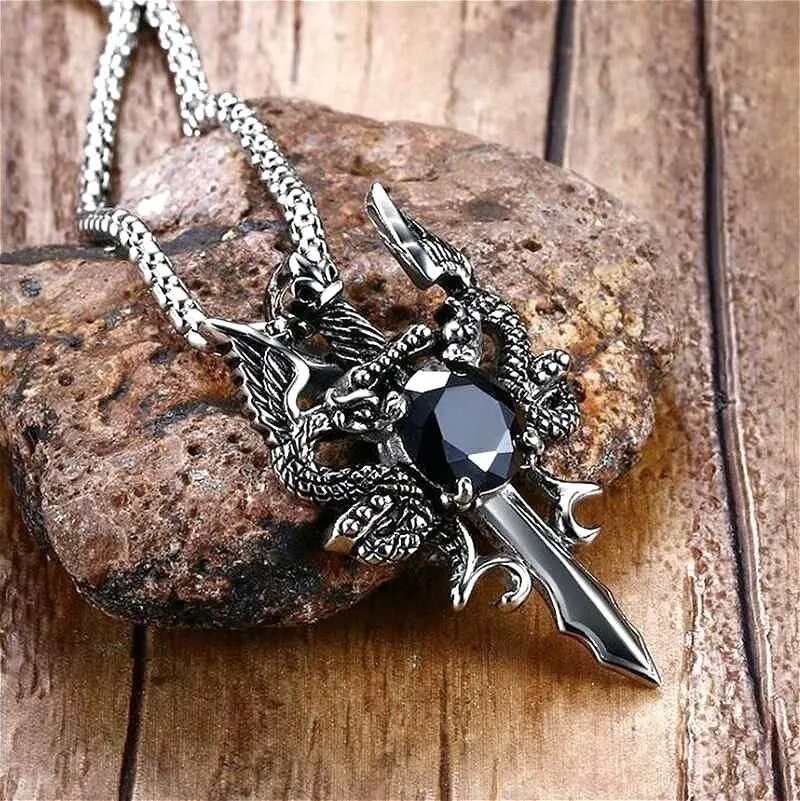 Jewelry Dragon Sword Necklace Size ONE SIZE - 3 Thumbnail