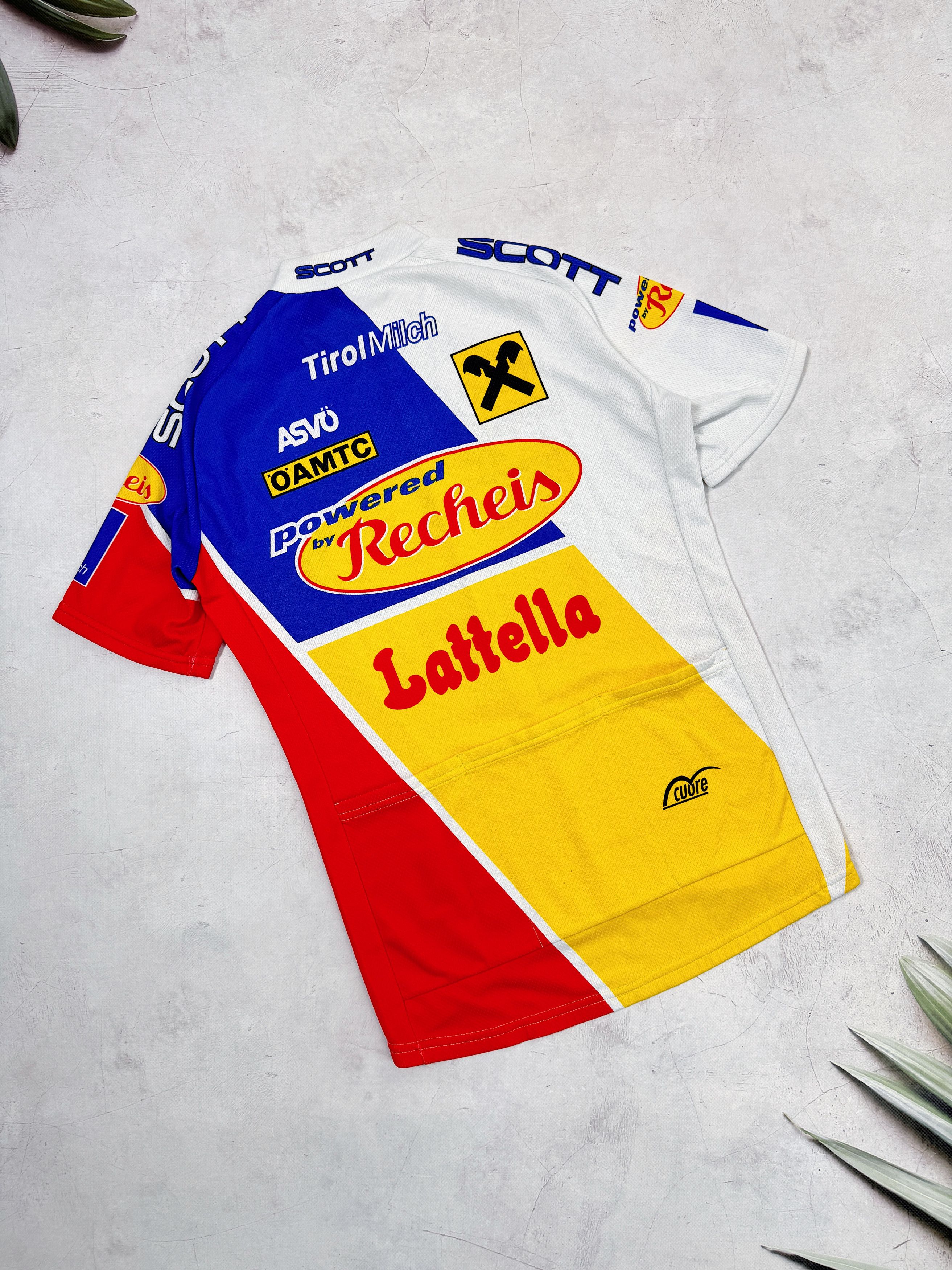 Vintage Scott Lattella Recheis Cycling Jersey ASVO Raiffeisen Size US M / EU 48-50 / 2 - 11 Thumbnail