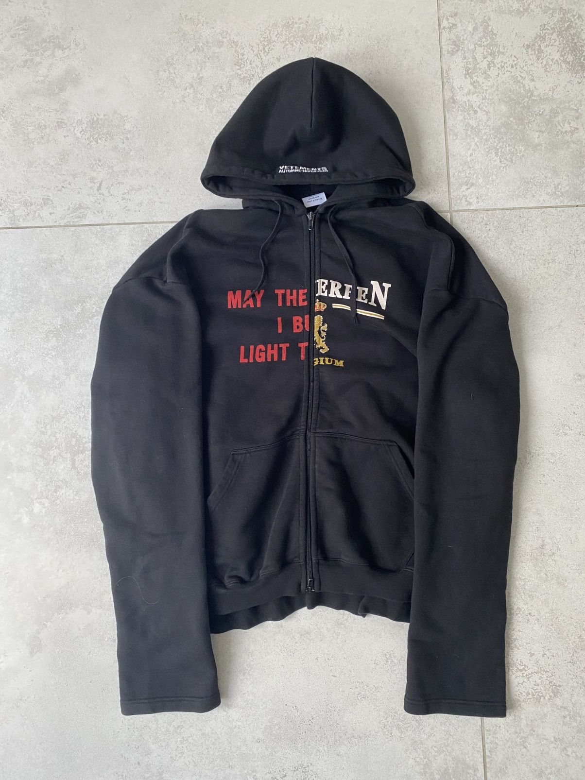 Vetements AW18 Mtb/Antwerpen Split Zip Hoodie
