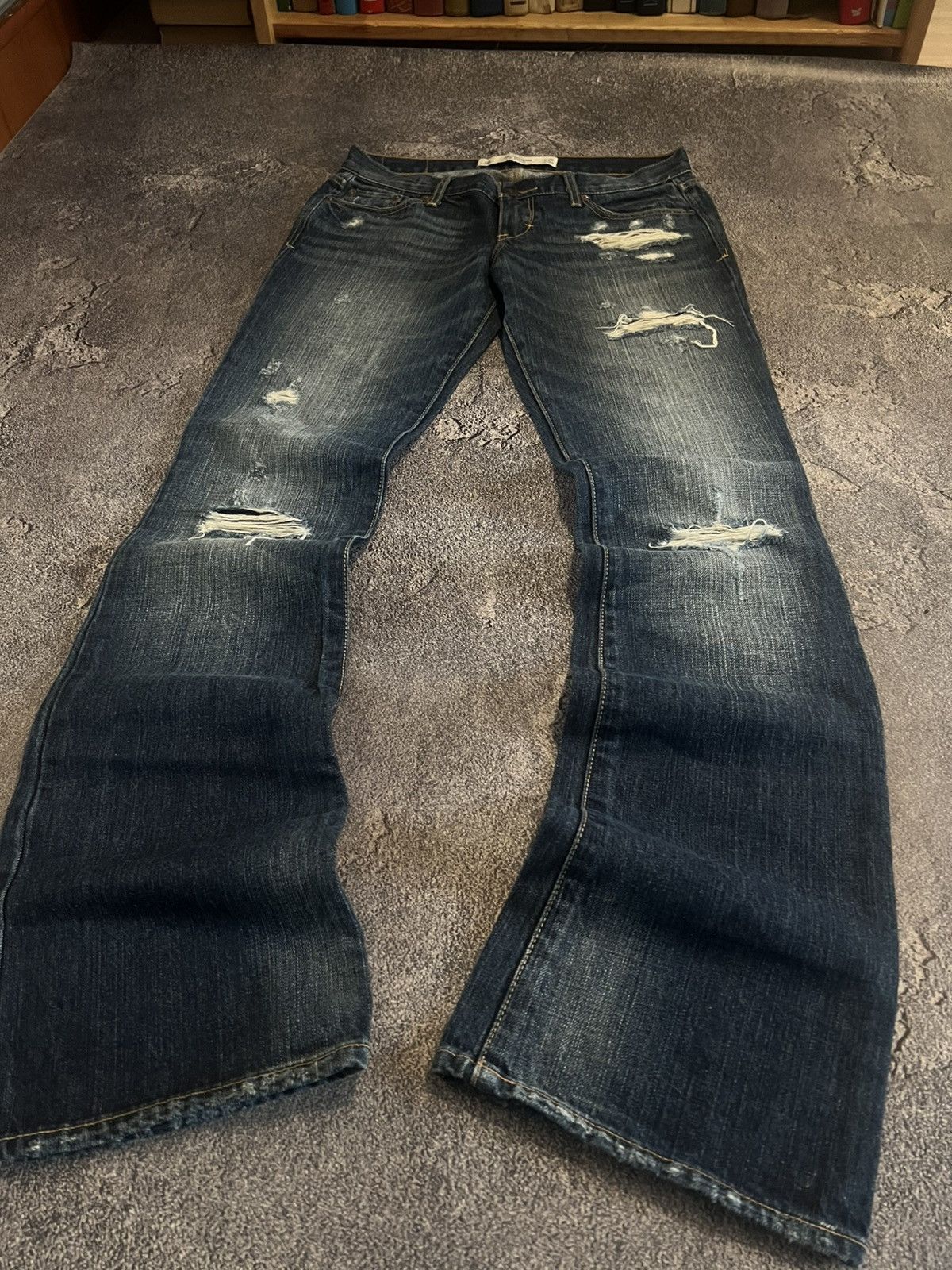 Vintage Vintage Distressed Y2K Flared Jeans / Rick Owens Style Glam Size US 29 - 1 Thumbnail