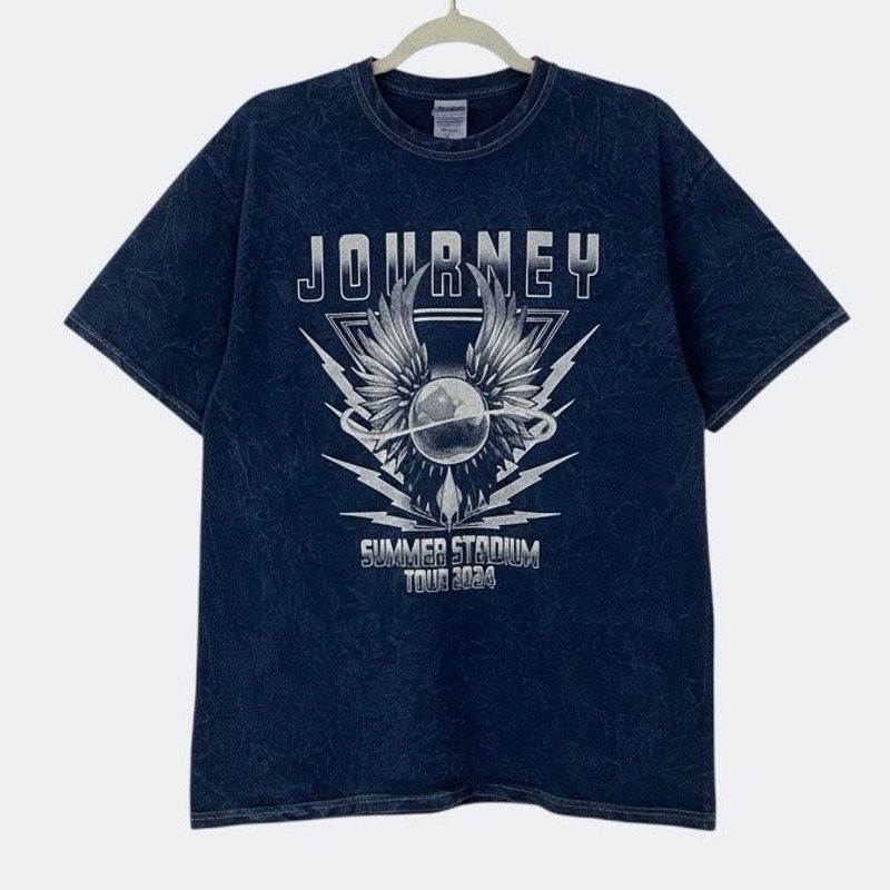 Other Navy Acid Wash Journey Summer Stadium Tour 2024 Graphic Tee Size L / US 10 / IT 46 - 1 Thumbnail