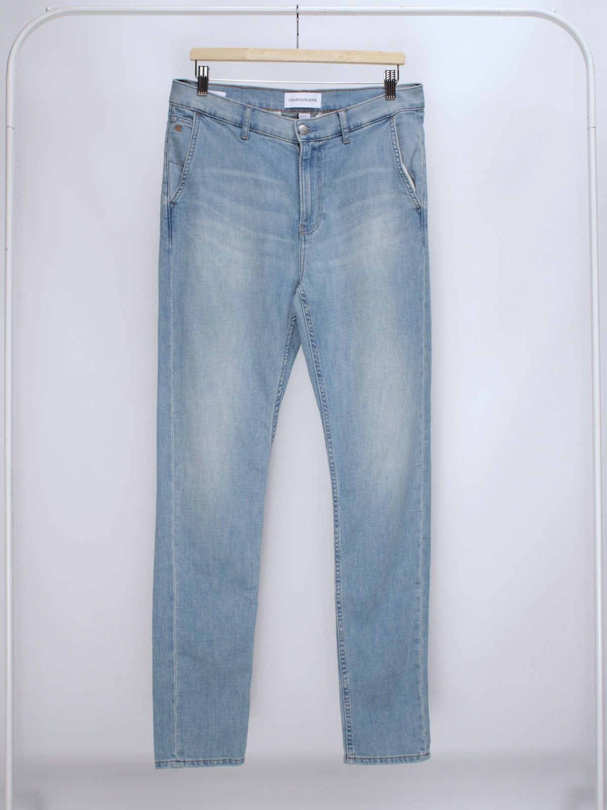 Calvin Klein × Designer Calvin Klein Jeans Light Blue Slim Taper Chino Style Jeans Size US 32 / EU 48 - 1 Thumbnail
