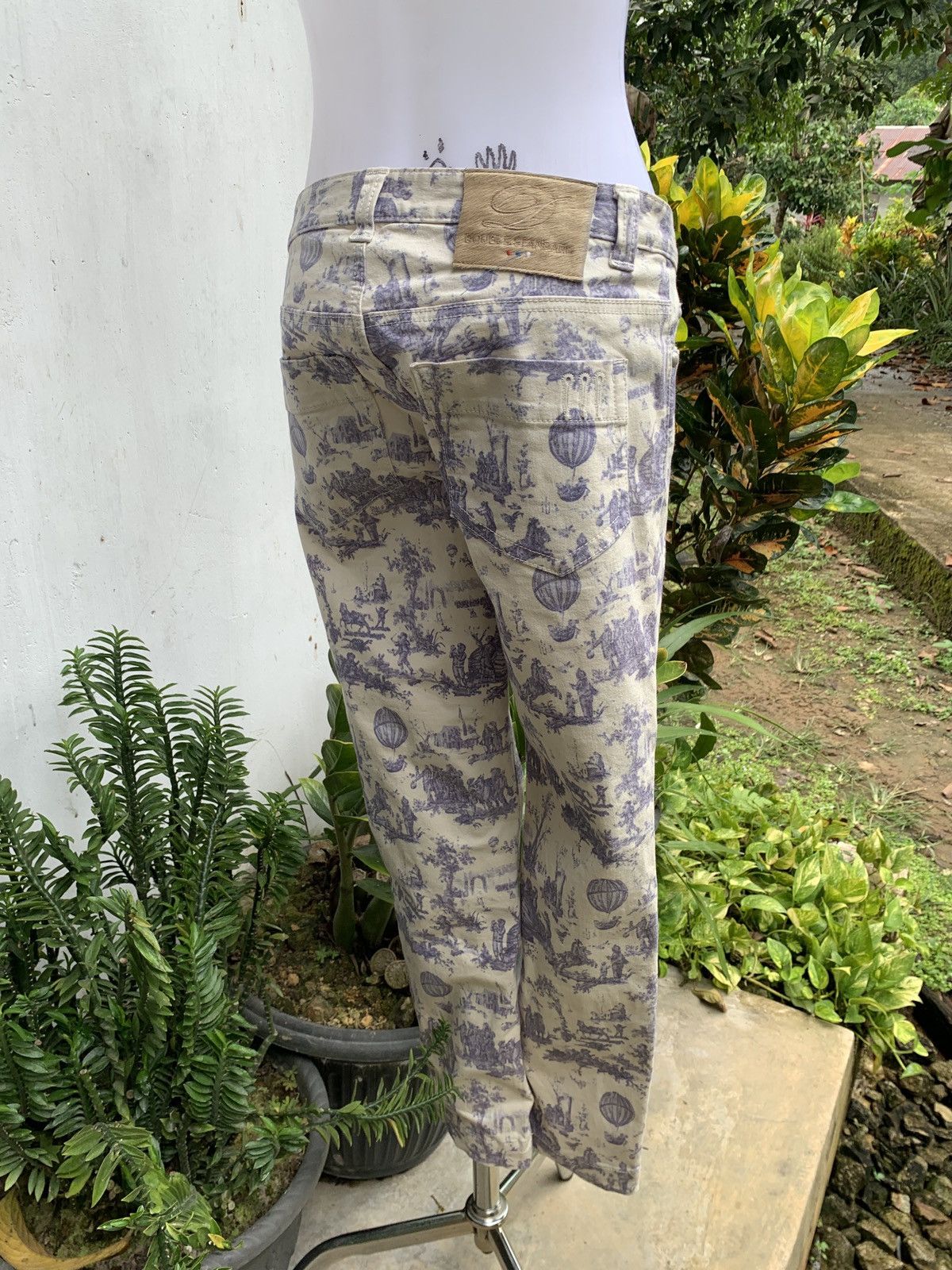 Japanese Brand Double Standart Japan Oriental Art Skinny Jeans Pants Size 29" - 3 Thumbnail