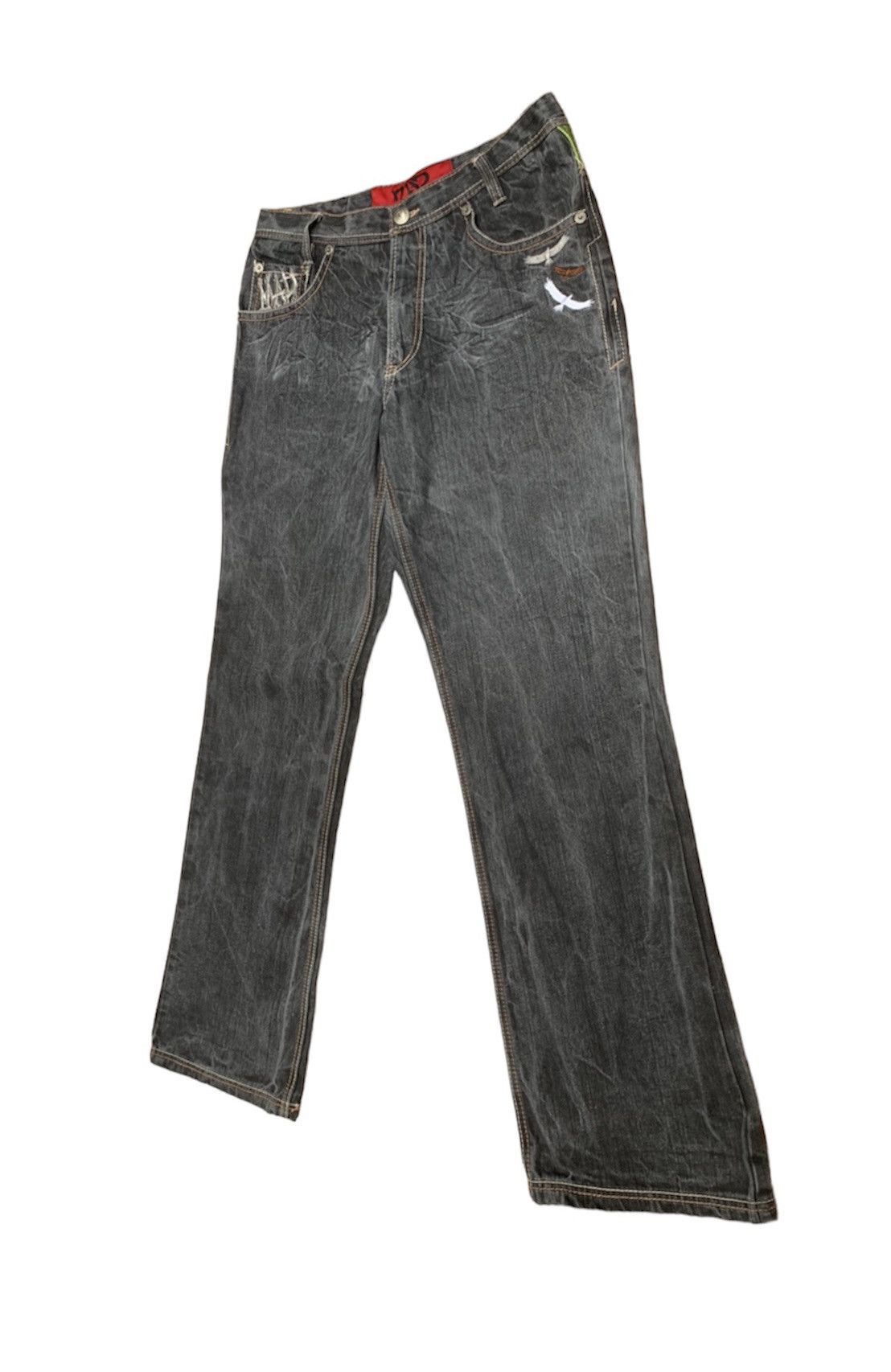 Art Comes First Mad Fashion Embroidered and Paint Print Denim Pants Size US 32 / EU 48 - 3 Thumbnail