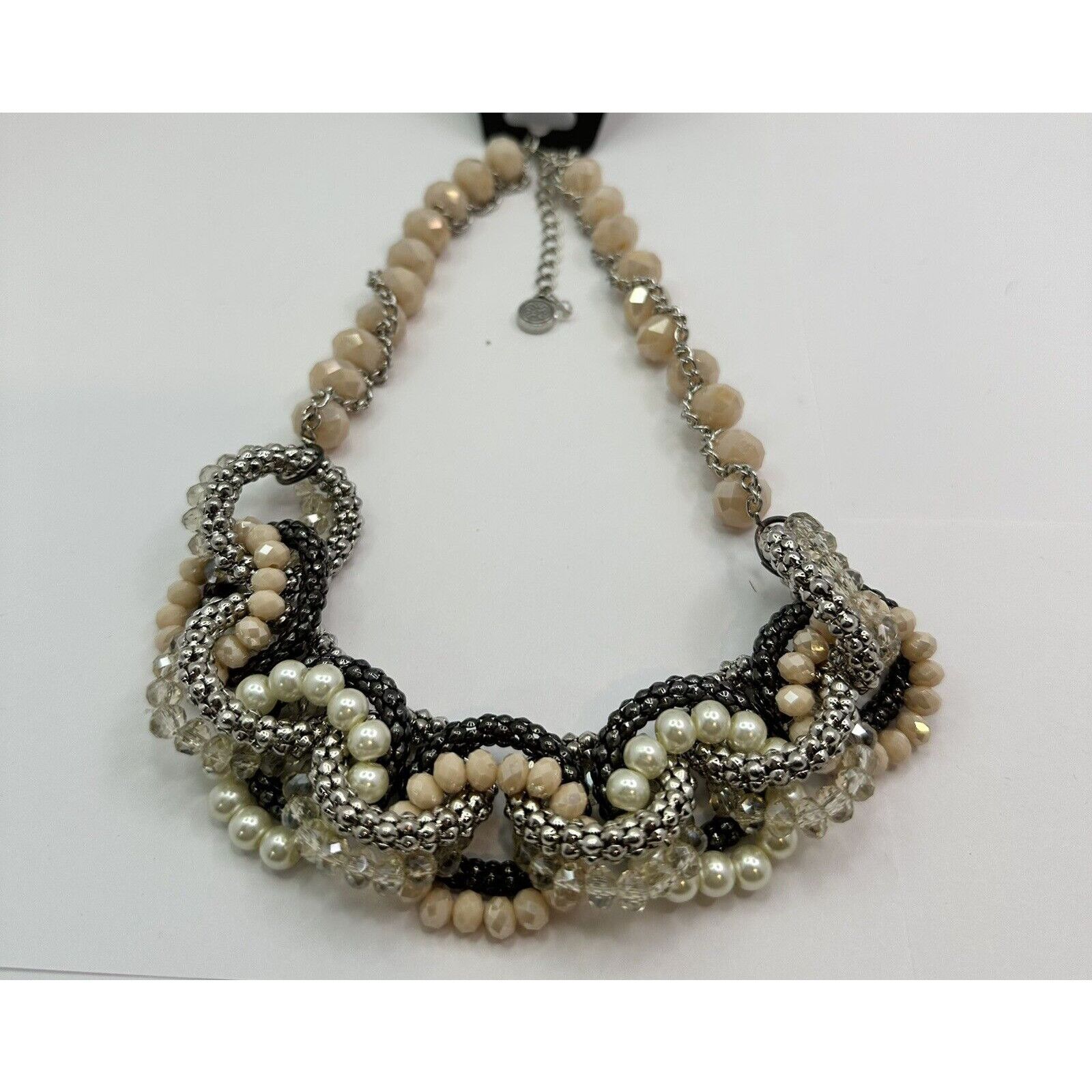 Vera Wang VERA WANG Crystal Beads Braided Shimmering Mesh Necklace Size ONE SIZE - 9 Thumbnail
