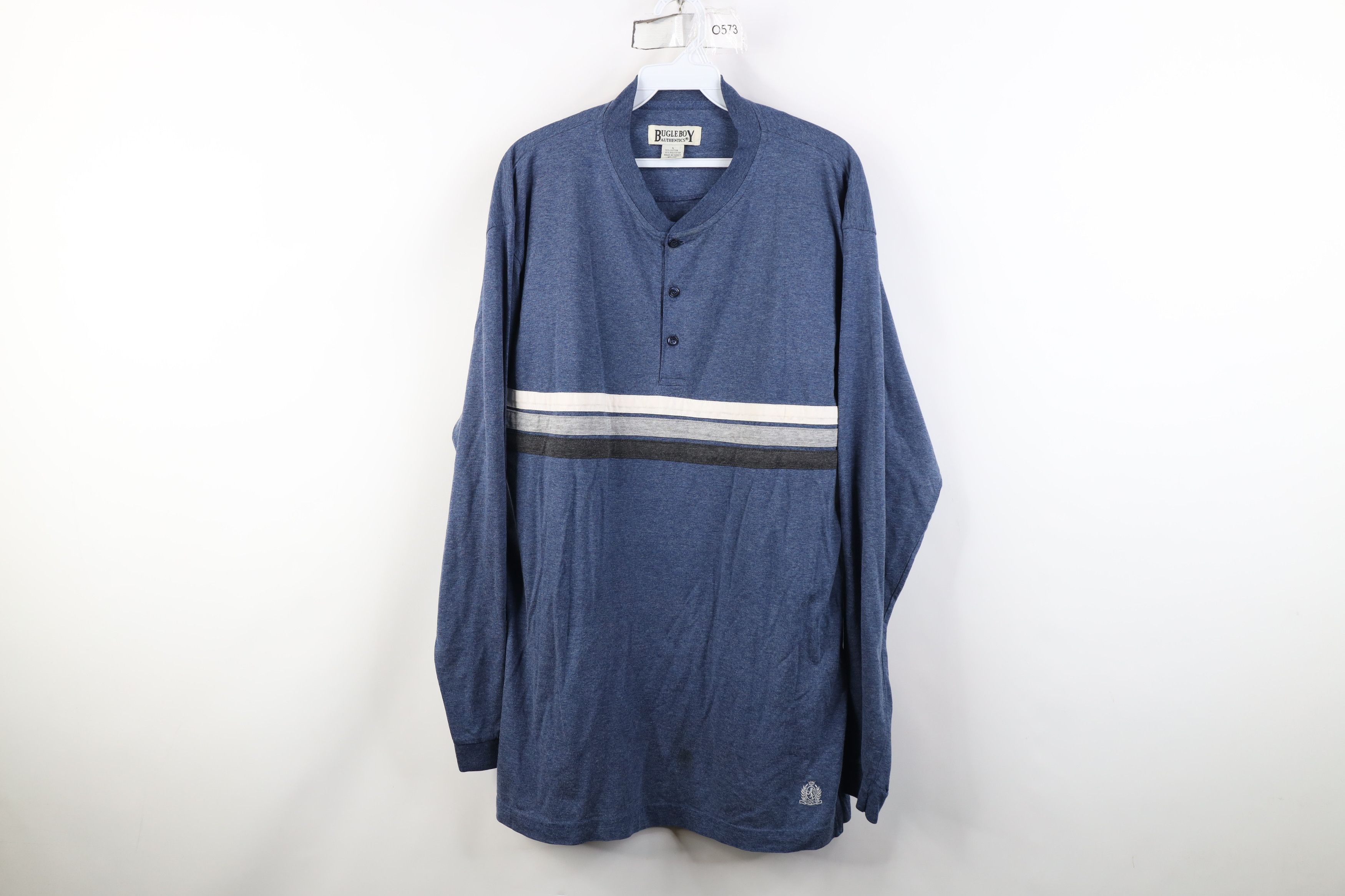 Vintage Vintage 90s Streetwear Block Long Sleeve Henley T-Shirt Size US L / EU 52-54 / 3 - 1 Thumbnail