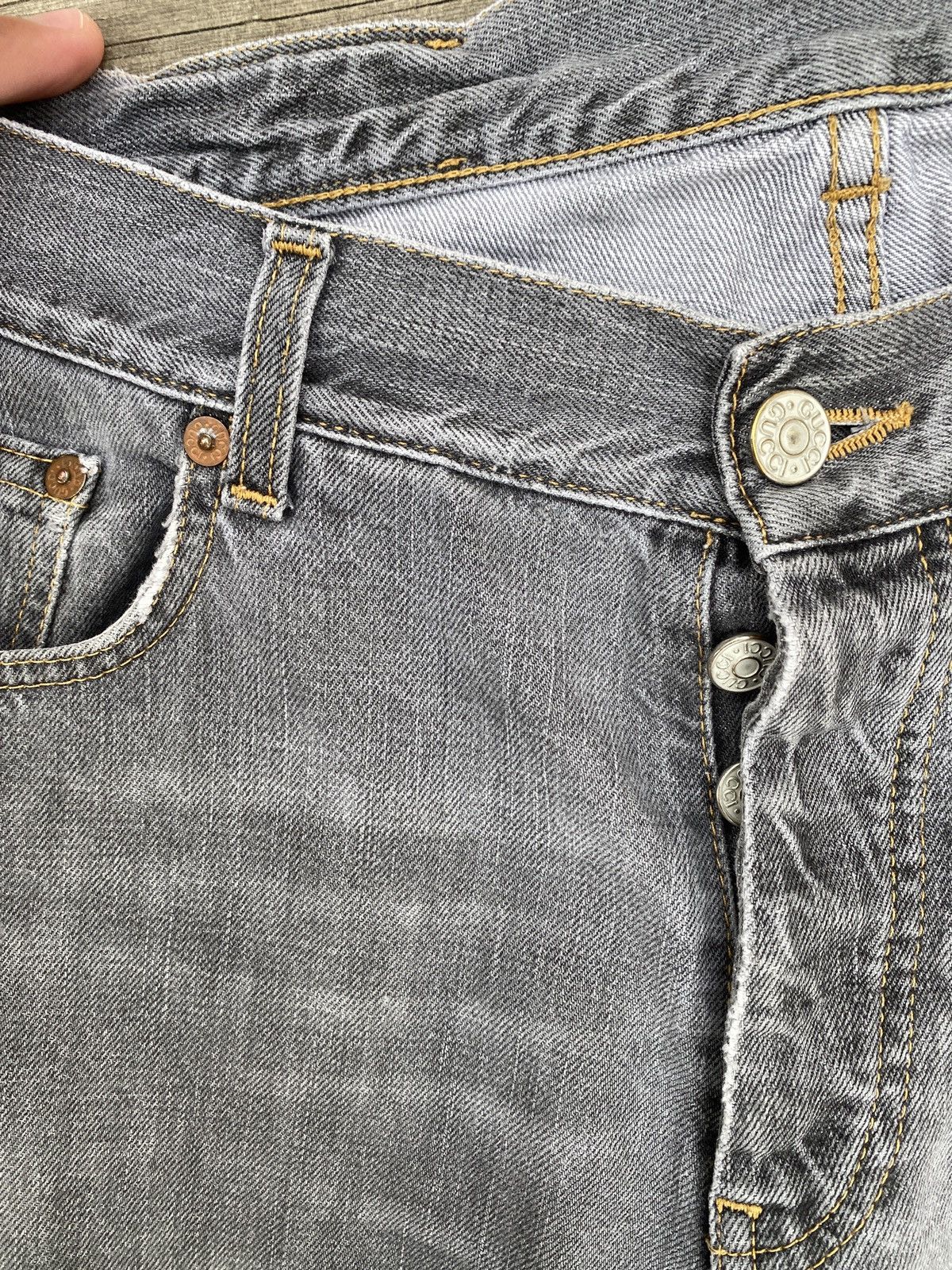 Gucci Gucci Jeans Size 34 Gray Leather Tab Size US 34 / EU 50 - 7 Thumbnail