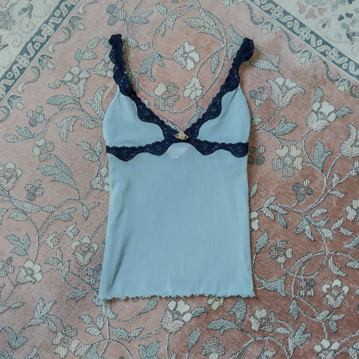 Victoria's Secret Victoria’s Secret Blue Mesh Camisole (M–L) Size L / US 10 / IT 46 - 2 Thumbnail