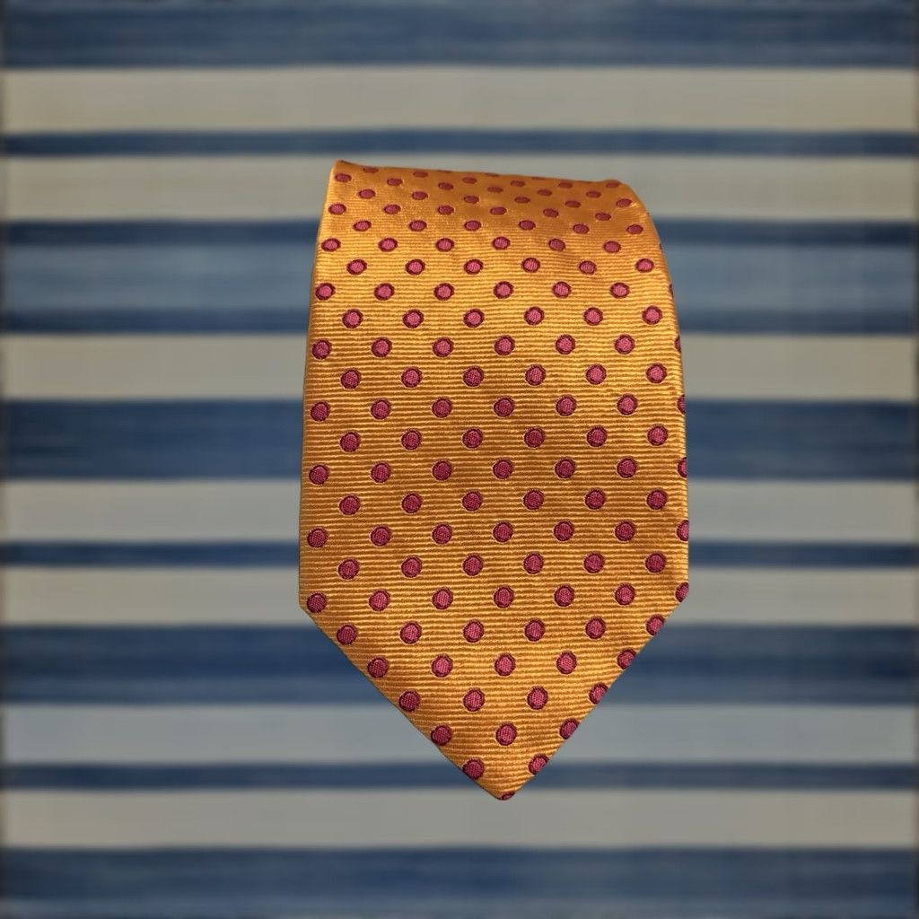 Hugo Boss HUGO BOSS Tie Orange Polka Dot Silk Made in Italy, 57-60in, Classic Length, Men, Silk Tie, Orange Polka Dot, Italy, Hugo Boss, Tie Size ONE SIZE - 1 Thumbnail