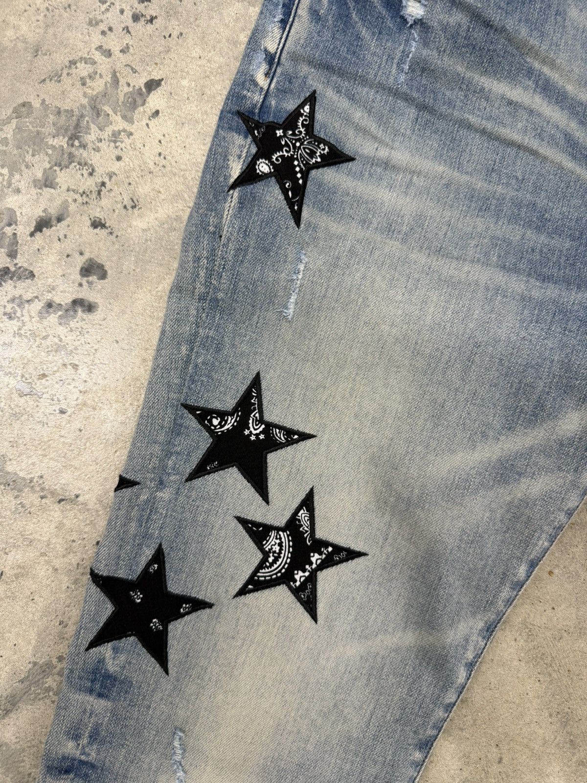 Amiri Amiri Bandana Star Patchwork Skinny Jeans Size US 33 - 5 Thumbnail