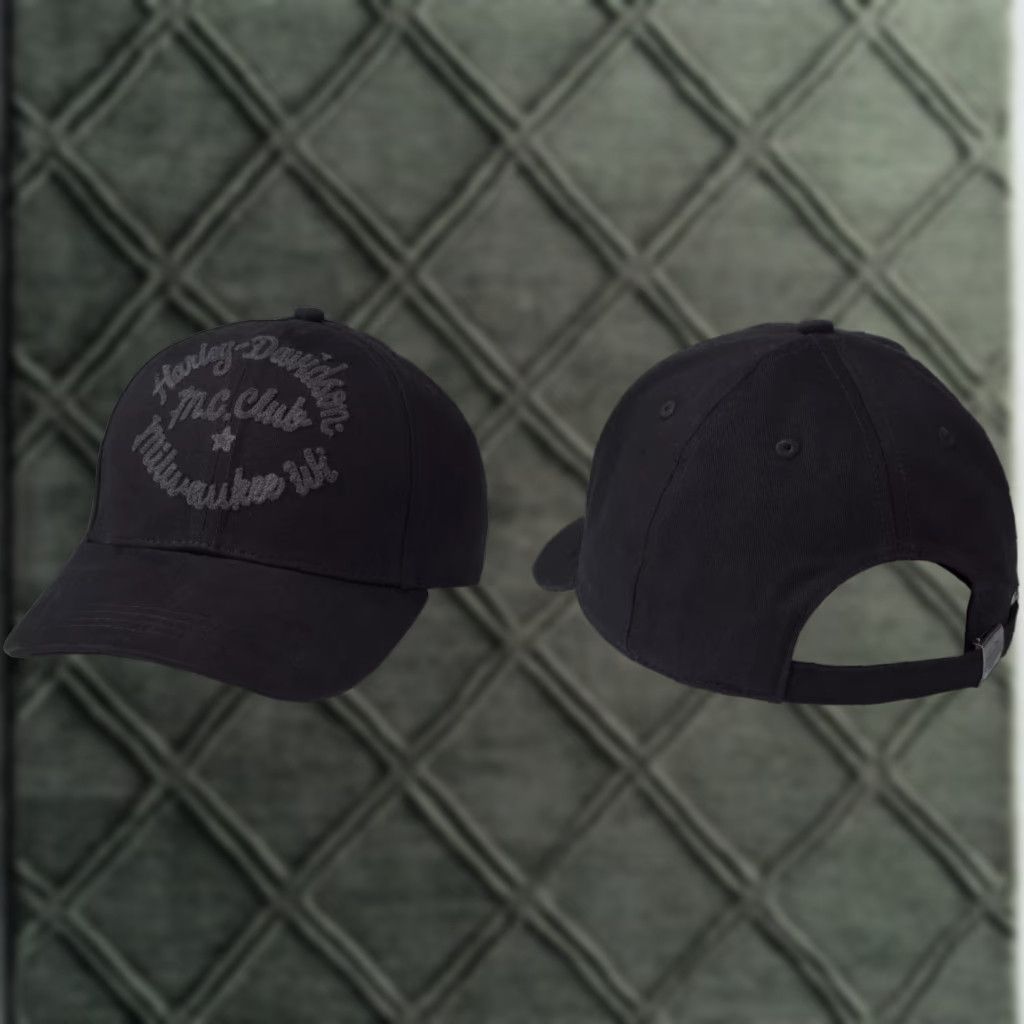 Harley Davidson Harley-Davidson Club Crew Baseball Cap 97758-23VW Black Flexfit NWT Limited Size ONE SIZE - 1 Thumbnail