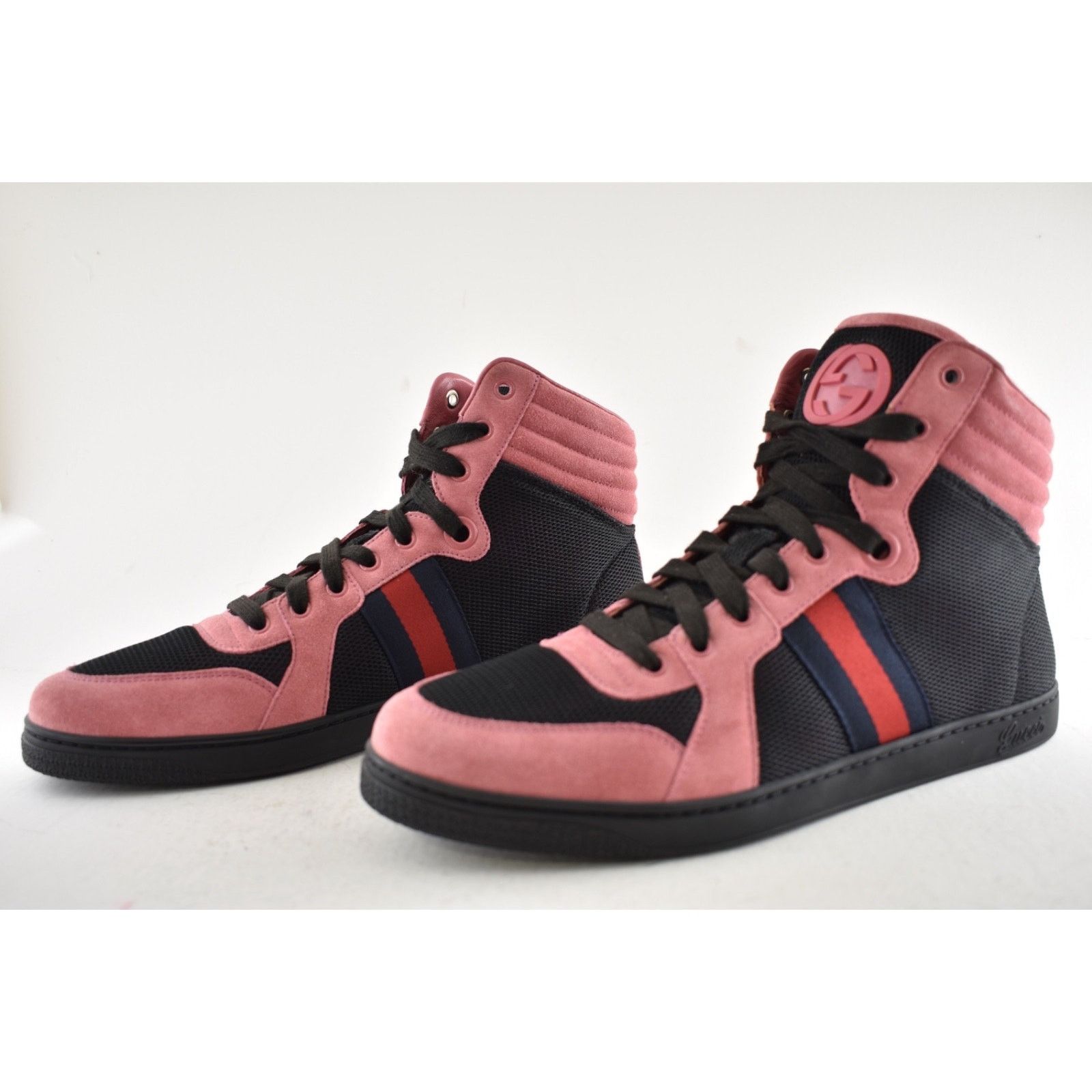 Gucci Gucci Thunder Stretch Black Pink Suede GG High Top US 10 Size US 10 / EU 43 - 10 Thumbnail