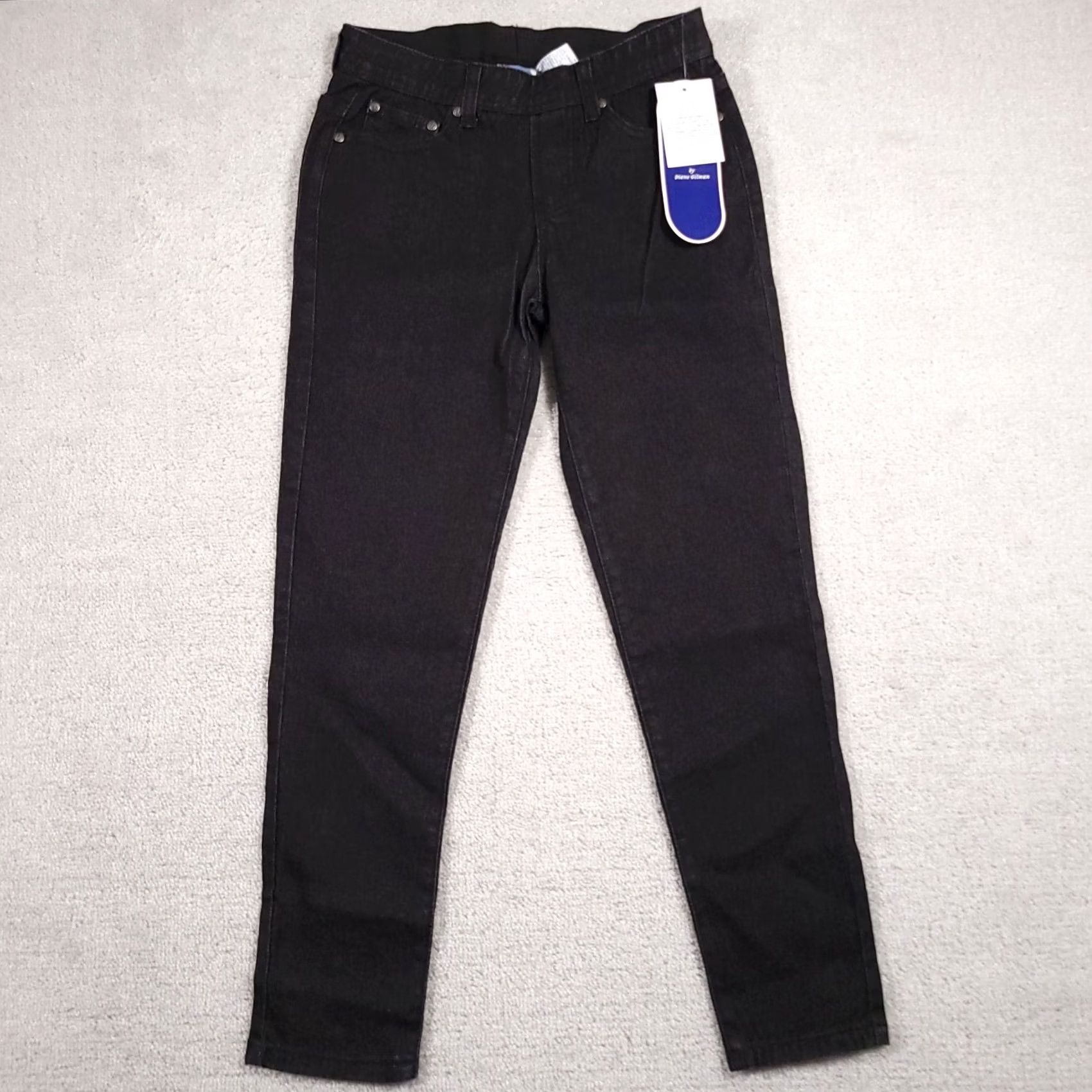 Denime DG2 Diane Gilman Pull On Jeans Women's PXS Black Stretch Denim Skinny Pants Size 26" / US 2 / IT 38 - 2 Thumbnail